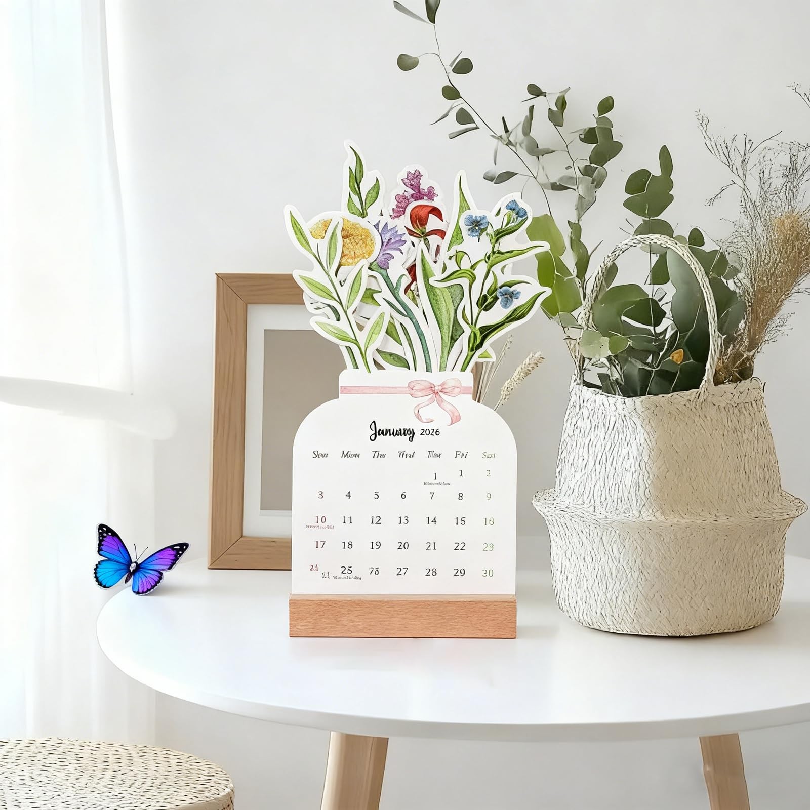 floral desk calendar 2026,floral calendar,Small Desk Calendar,Mini 1PC
