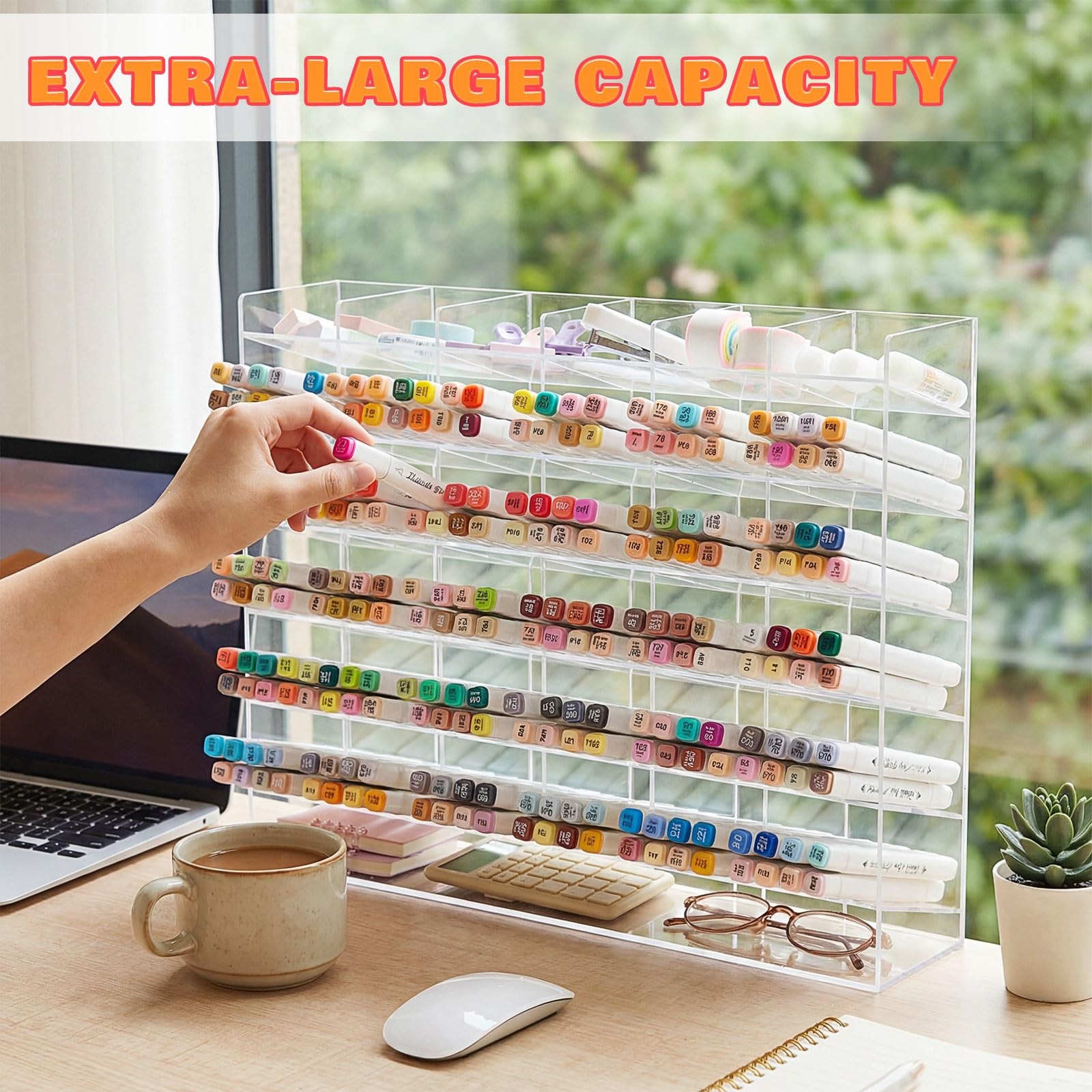 Acrylic Pen Organizer Storage for 420 Markers Vertical Marker Organizer Acryl…