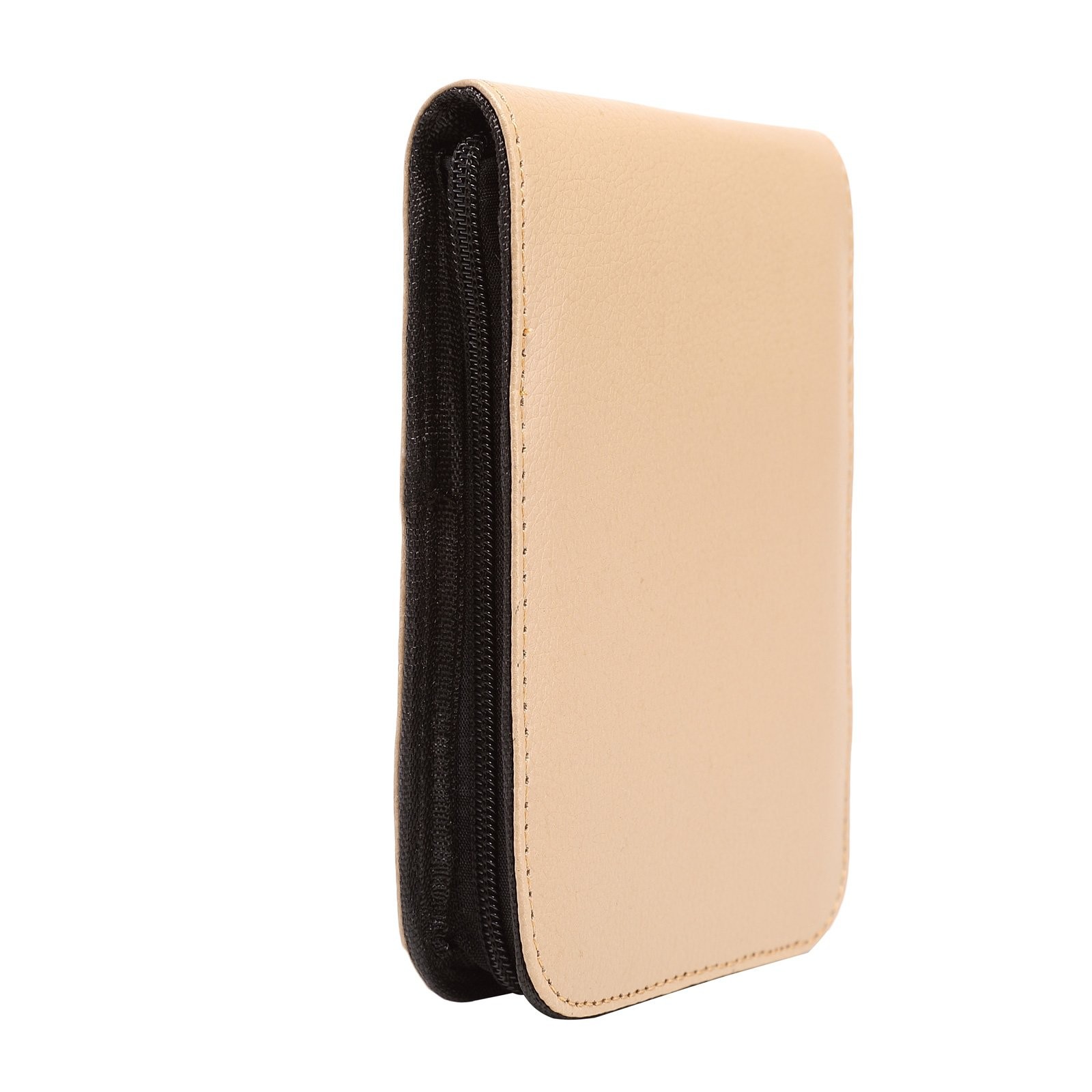 PU Leather Fountain Pen Case Roller Ball Pen Dispaly Holder Bag Pouch Beige 12