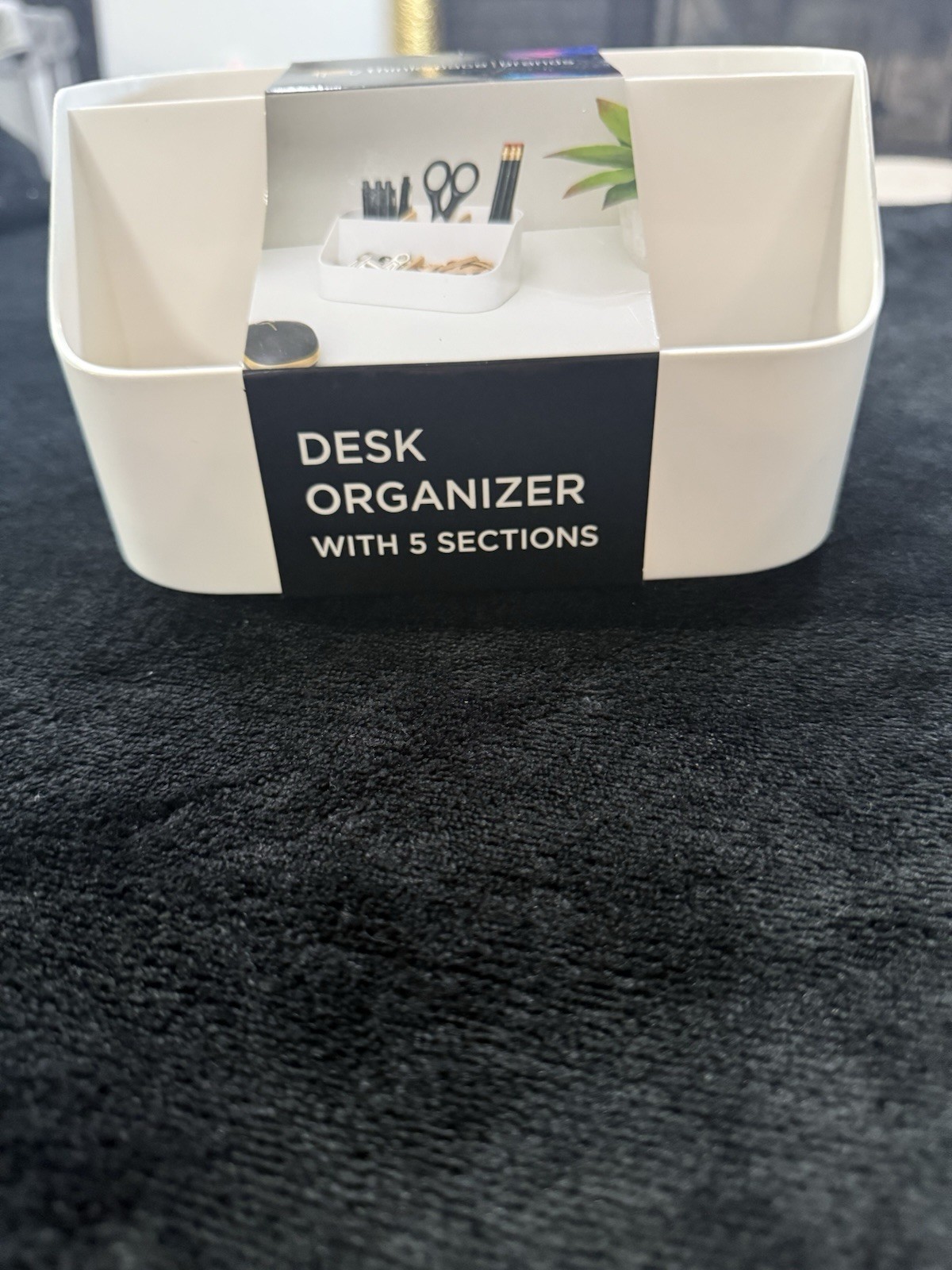 thinkspace brands Plastic Desk Organizer White with 5 Sections