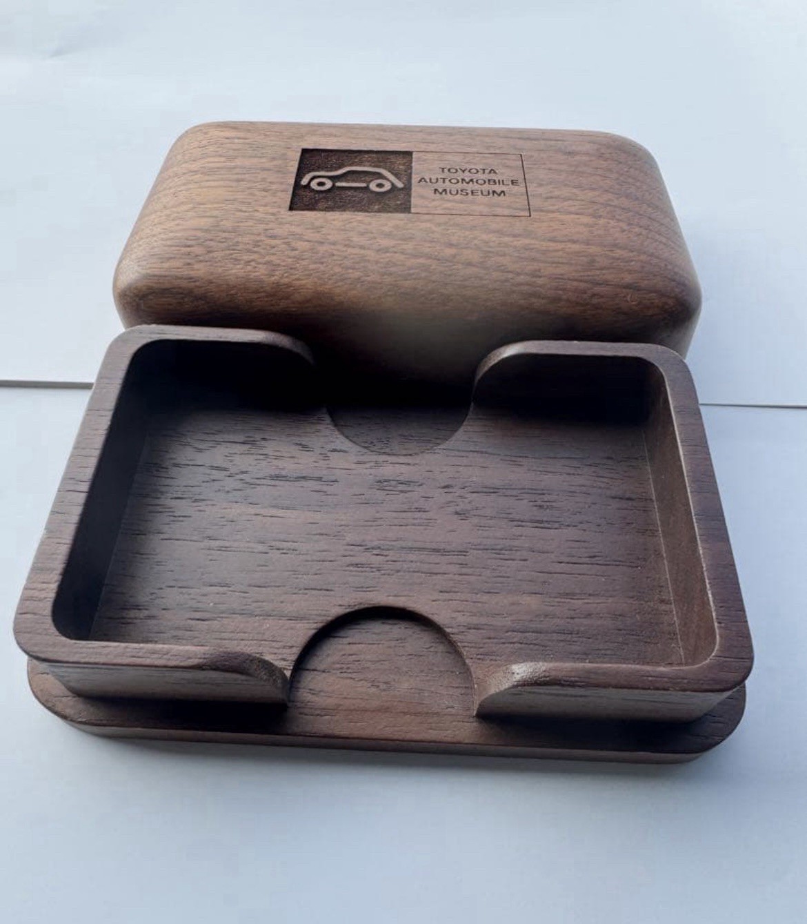 Toyota wood Desktop business card holder automobile museum rare from japan