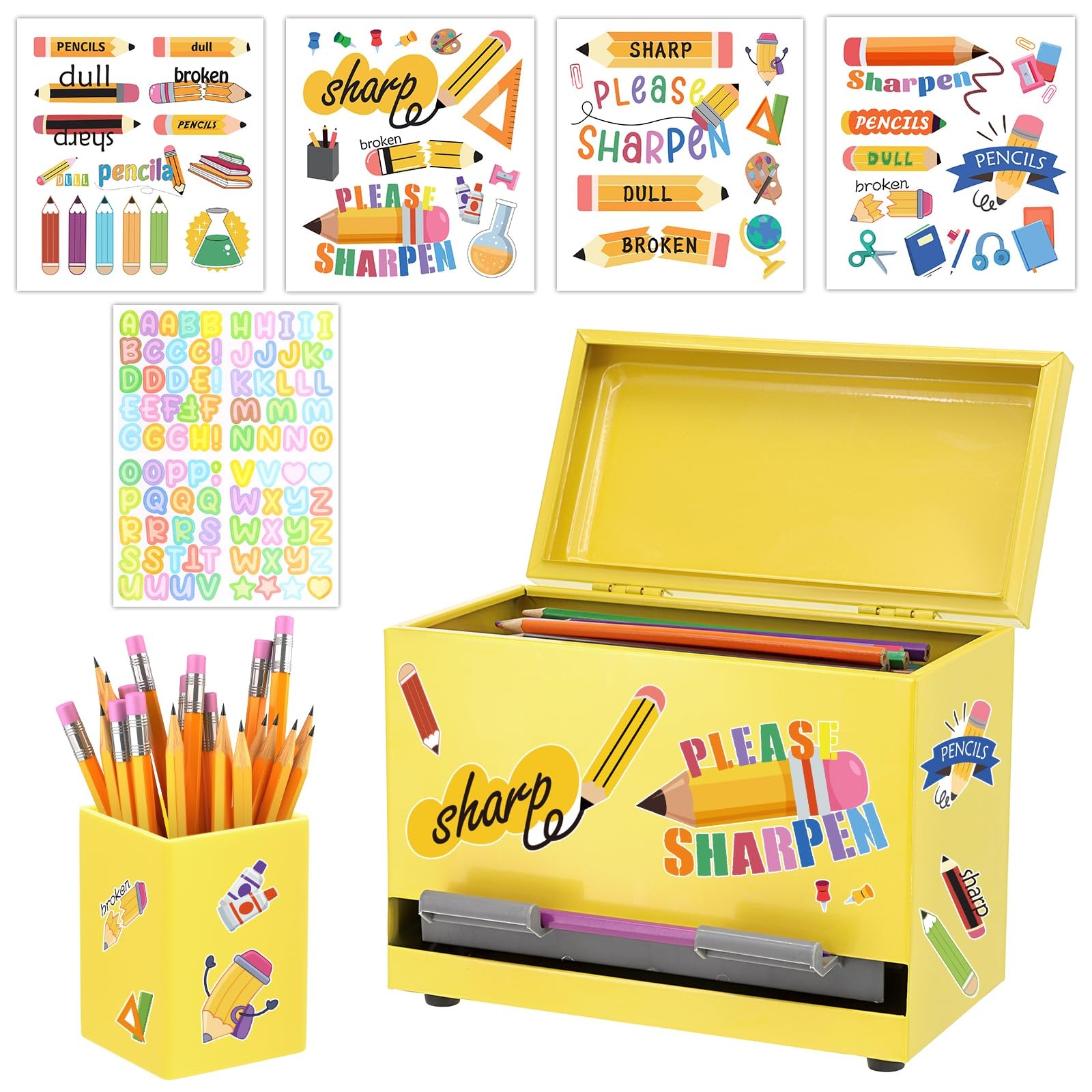 Pencil Dispenser for Classroom Stainless Steel Pencil Holder for Desk, Pencil…