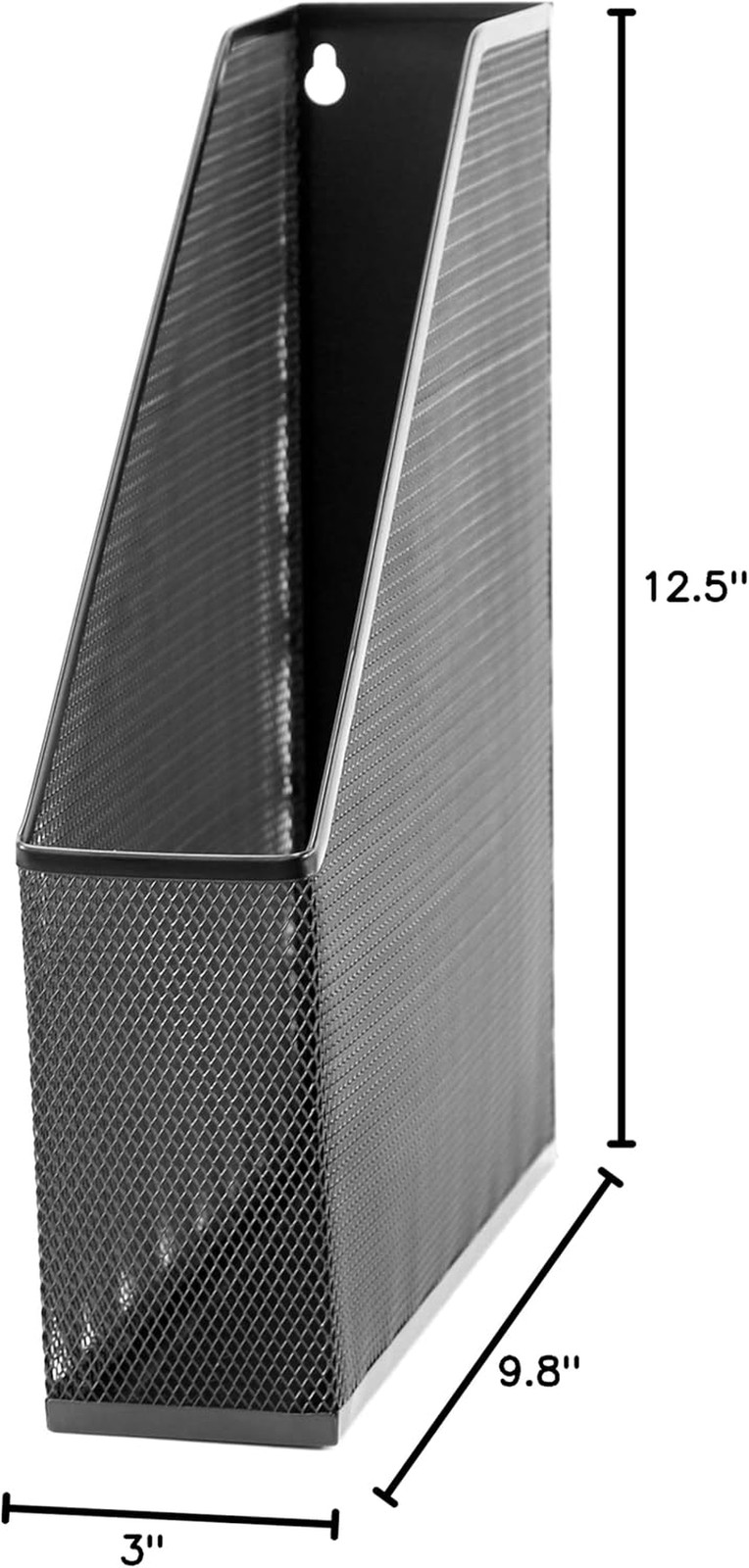 Mesh Steel Magazine File Holder, 12.5″ X 9.8″ X 3″, Black, Desk Organizer for Ma