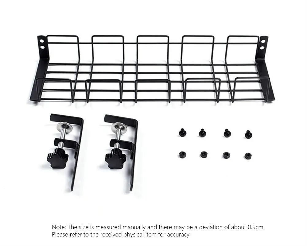 Under Desk Cable Management Tray Metal Wire Organizer Rack No Drill Storage