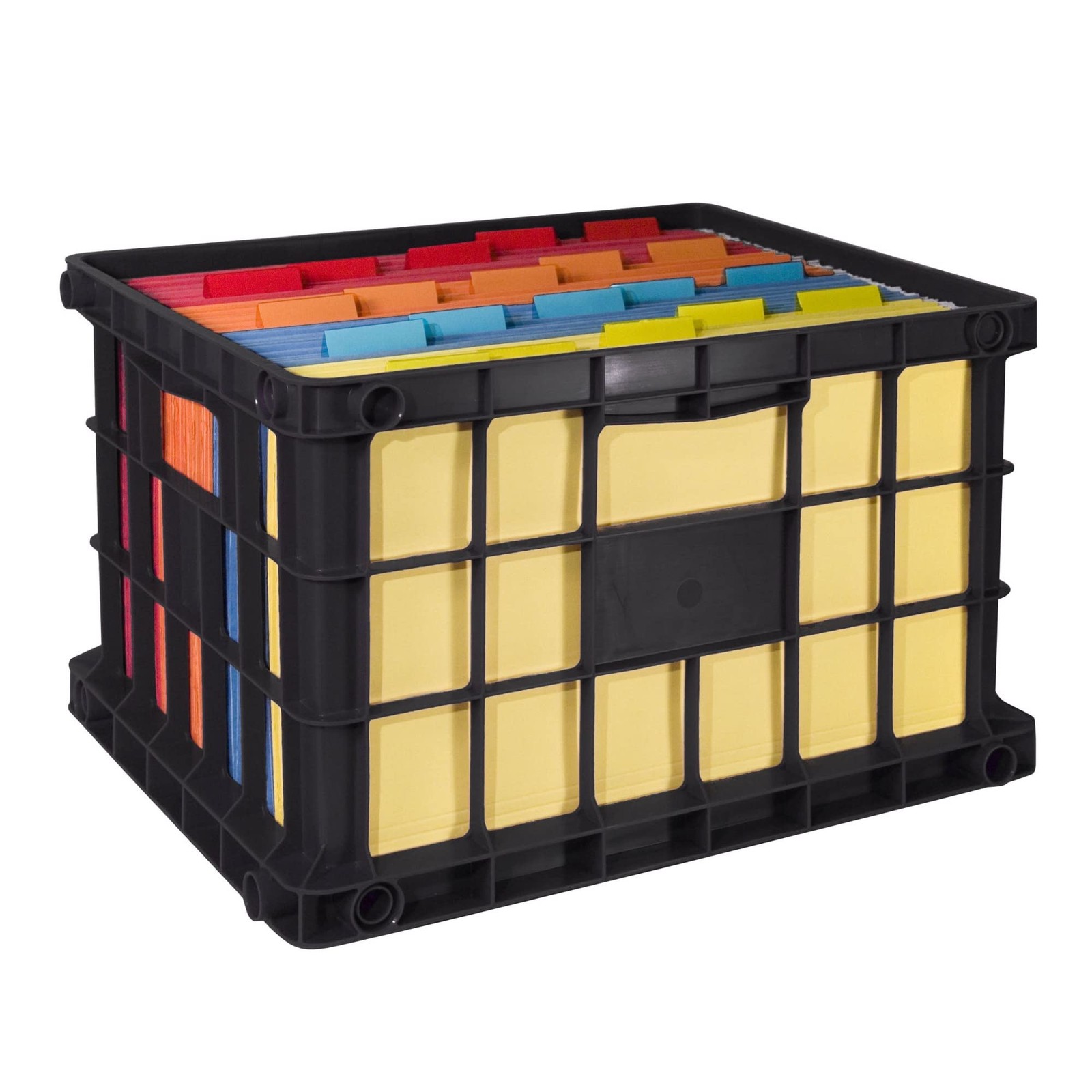 Office Depot® Brand Letter/Legal File Crate, Medium Size, Black True,