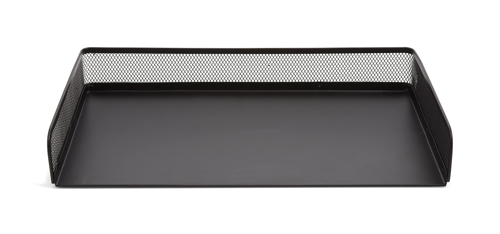Matte Black Side Load Stackable Metal Letter Tray Desk Paper Organizer
