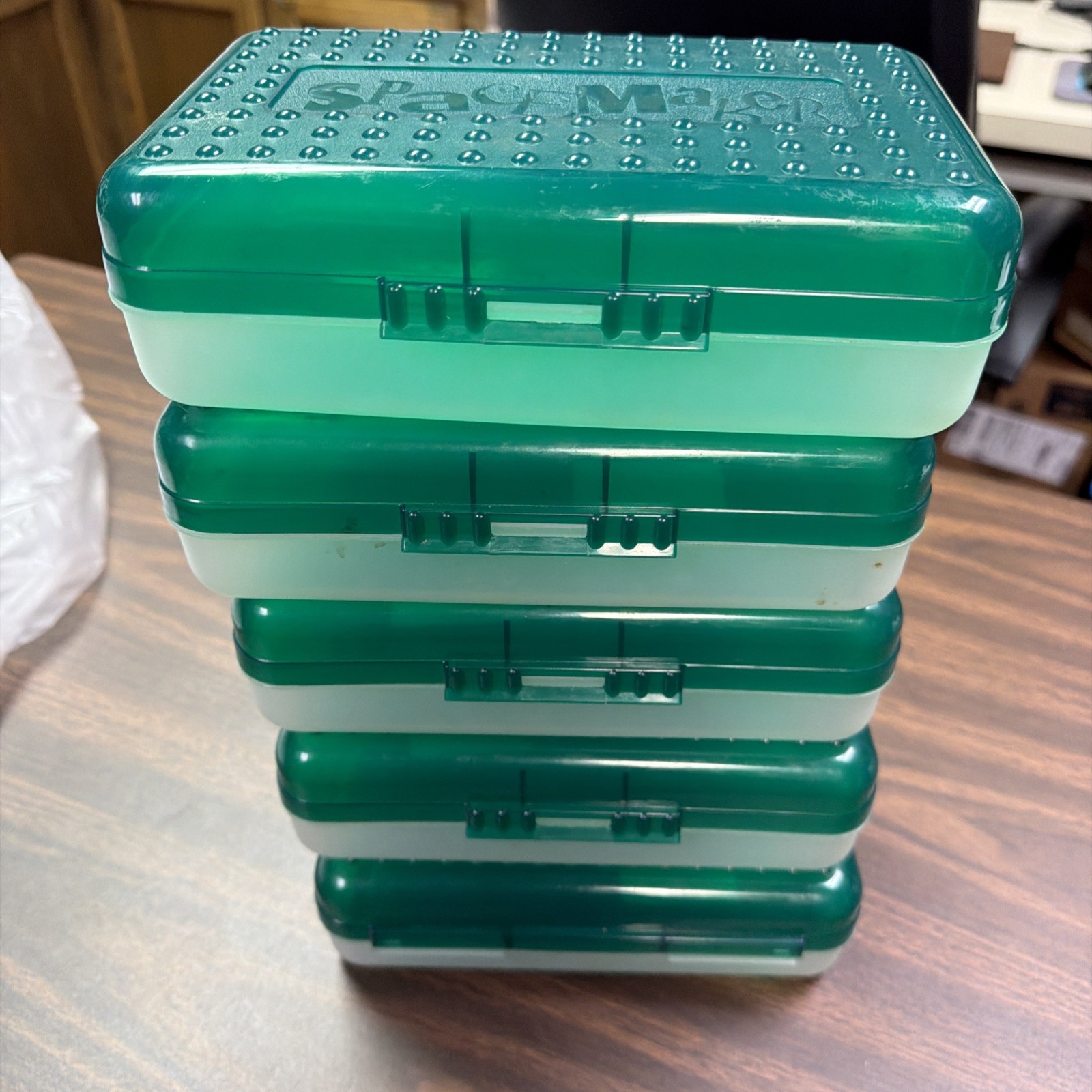 SpaceMaker 8.5×5.5×2.5 | Eldon Office | Green Storage Box Organizer Pencil Case