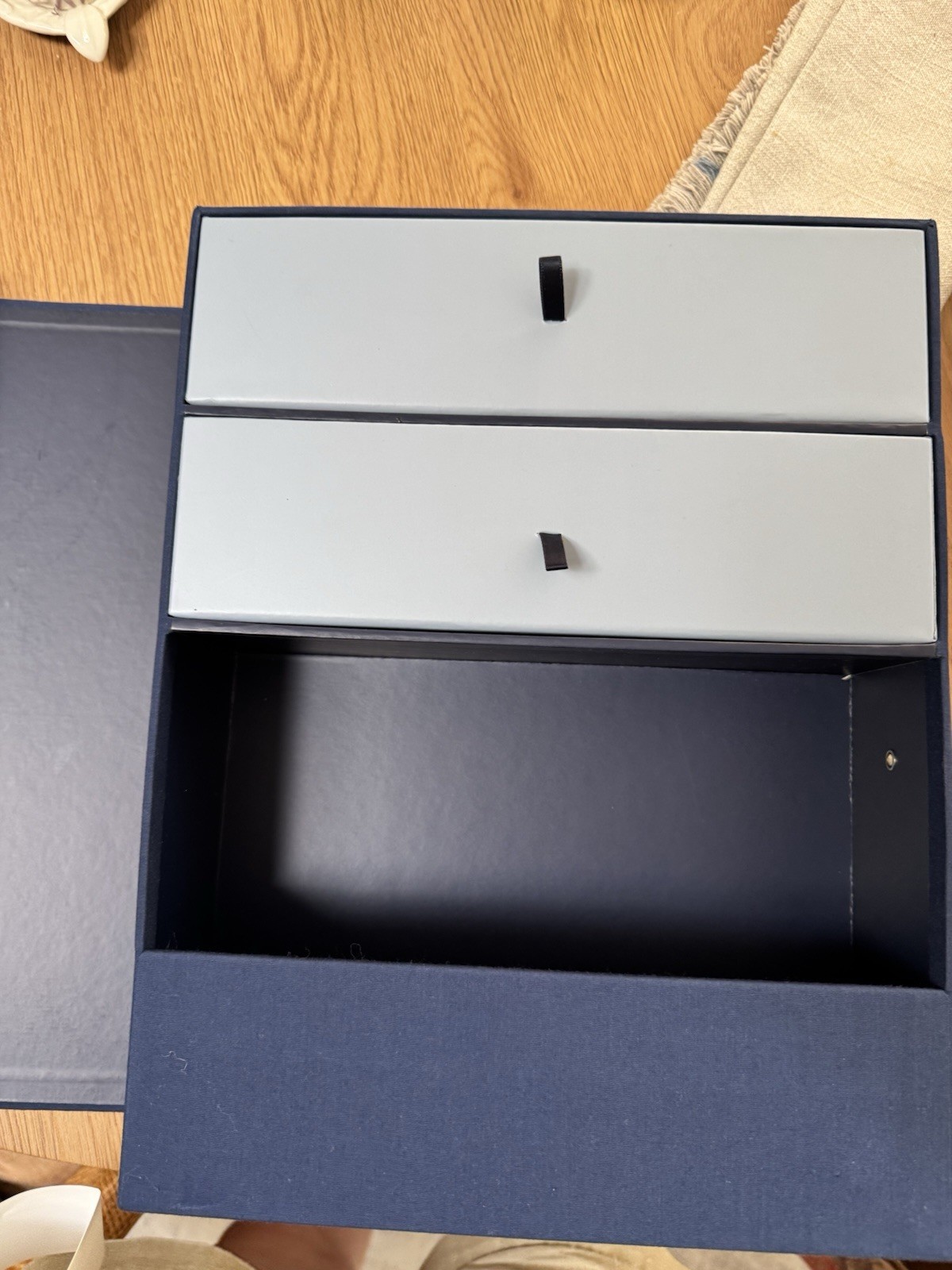 Savor All-in-One Desk Vault Organizer Storage Box Blue -Drawers Files Labels NEW