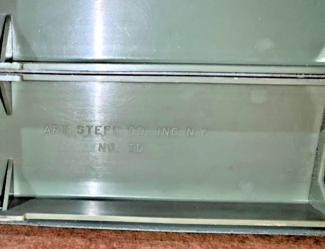 Vertical Heavy Duty Metal Grey 5 Slot Desk File Tray | Art Steel Co. NY, Vintage