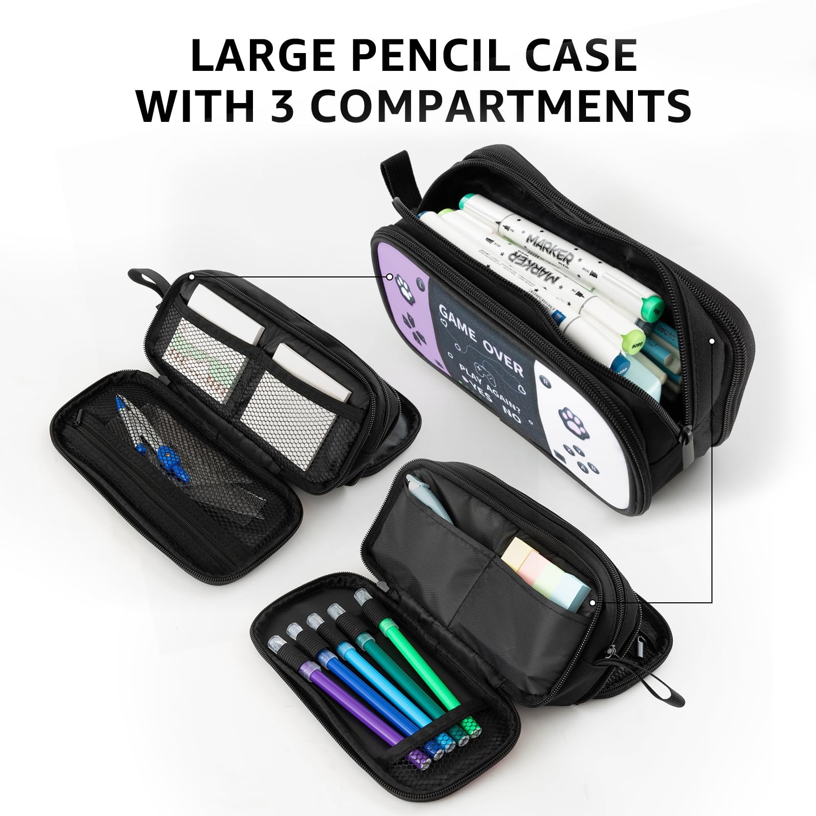 Large Game Controller Pencil Case for Teen girl Kid Capacity Pen Box Pouch Or…