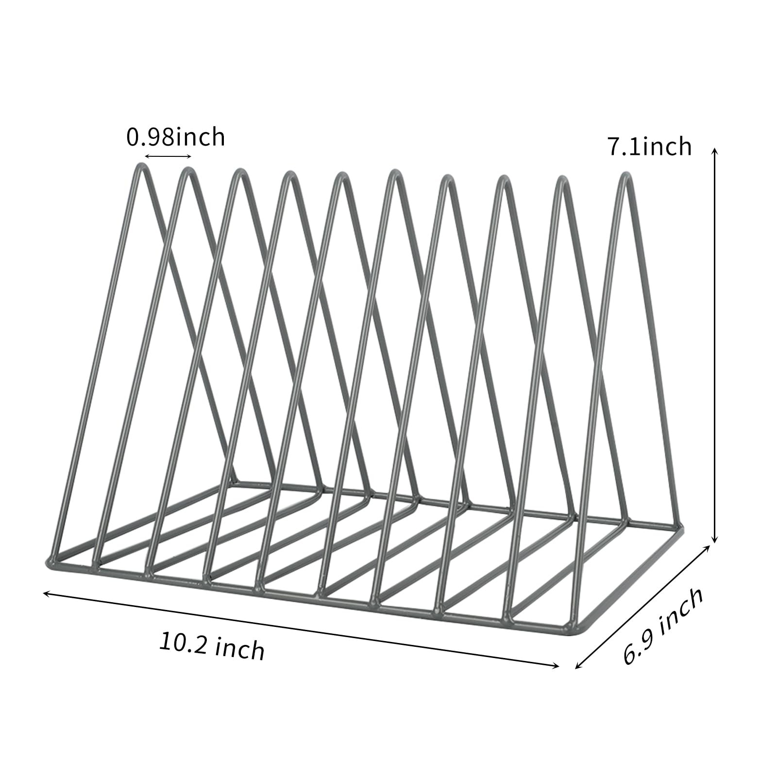 Vinyl Record Holder Storage, 9 Slot Metal Magazine Book Album Display Rack, S…