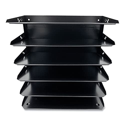Desktop Horizontal 6-Slot Legal File Binder Organizer Storage Letter Tray, Bl…