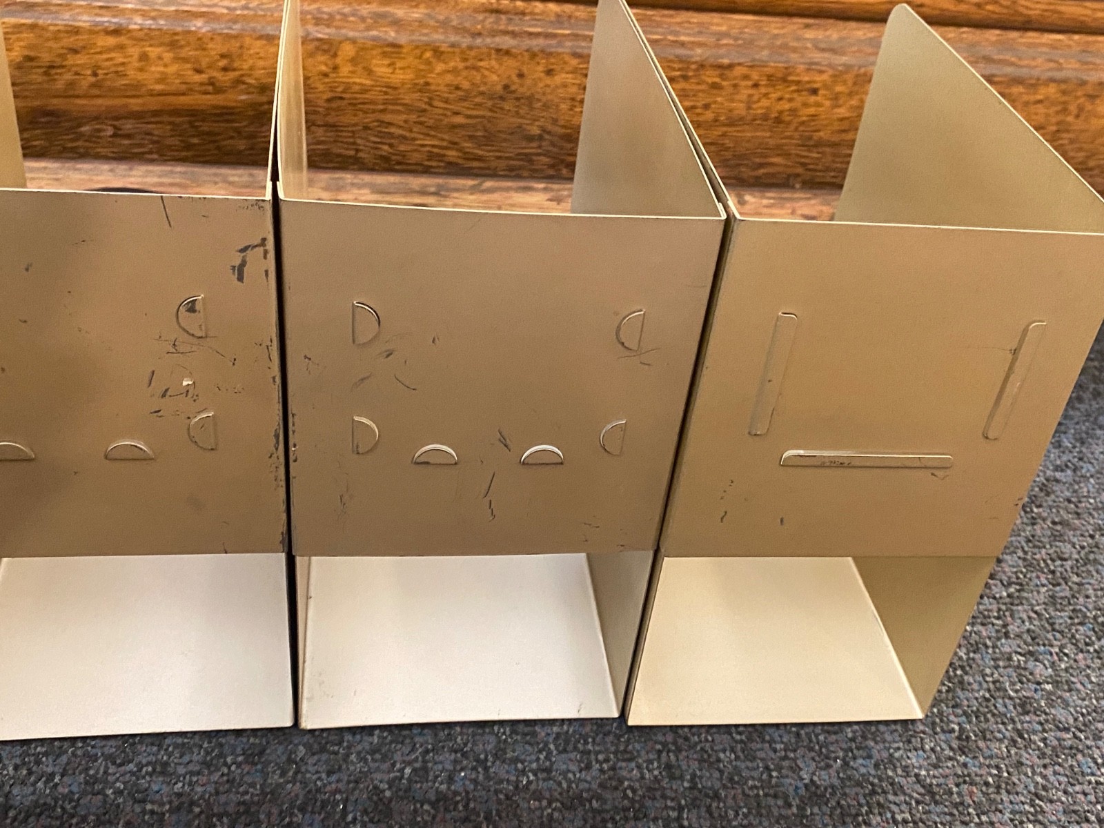 Vintage Steel Vertical Desk File Shelf Organizer Lot 5