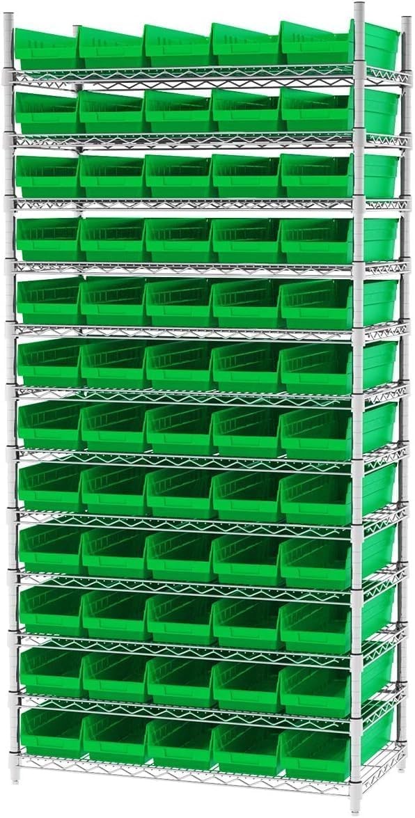 Akro-Mils 30138 Plastic Shelf Bins, 18-Inch x 6-1/2-Inch x 4-Inch, Green