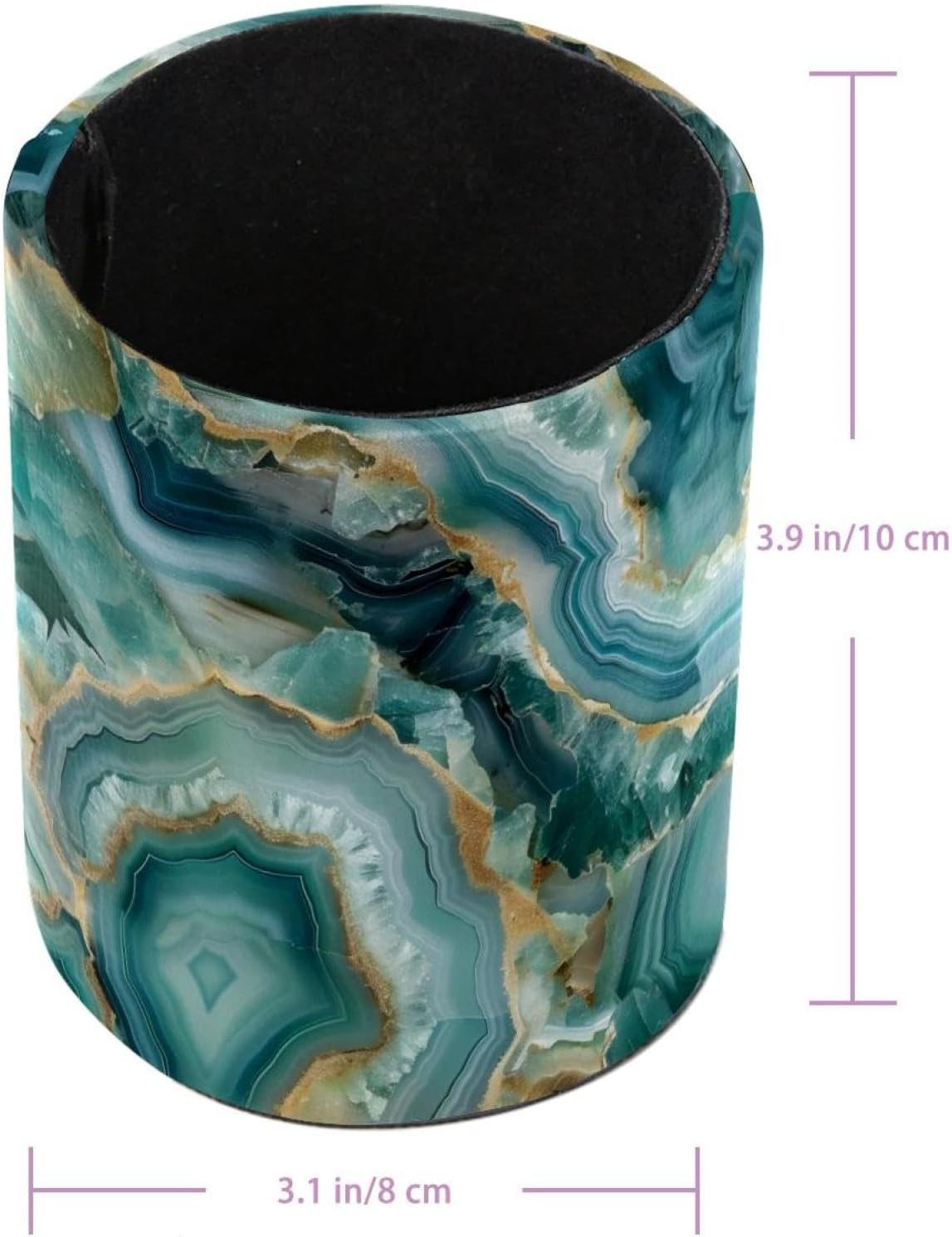 Pencil Holder for Desk, Teal Agate Pen Holder Organizer, Large Capacity Pen Hold