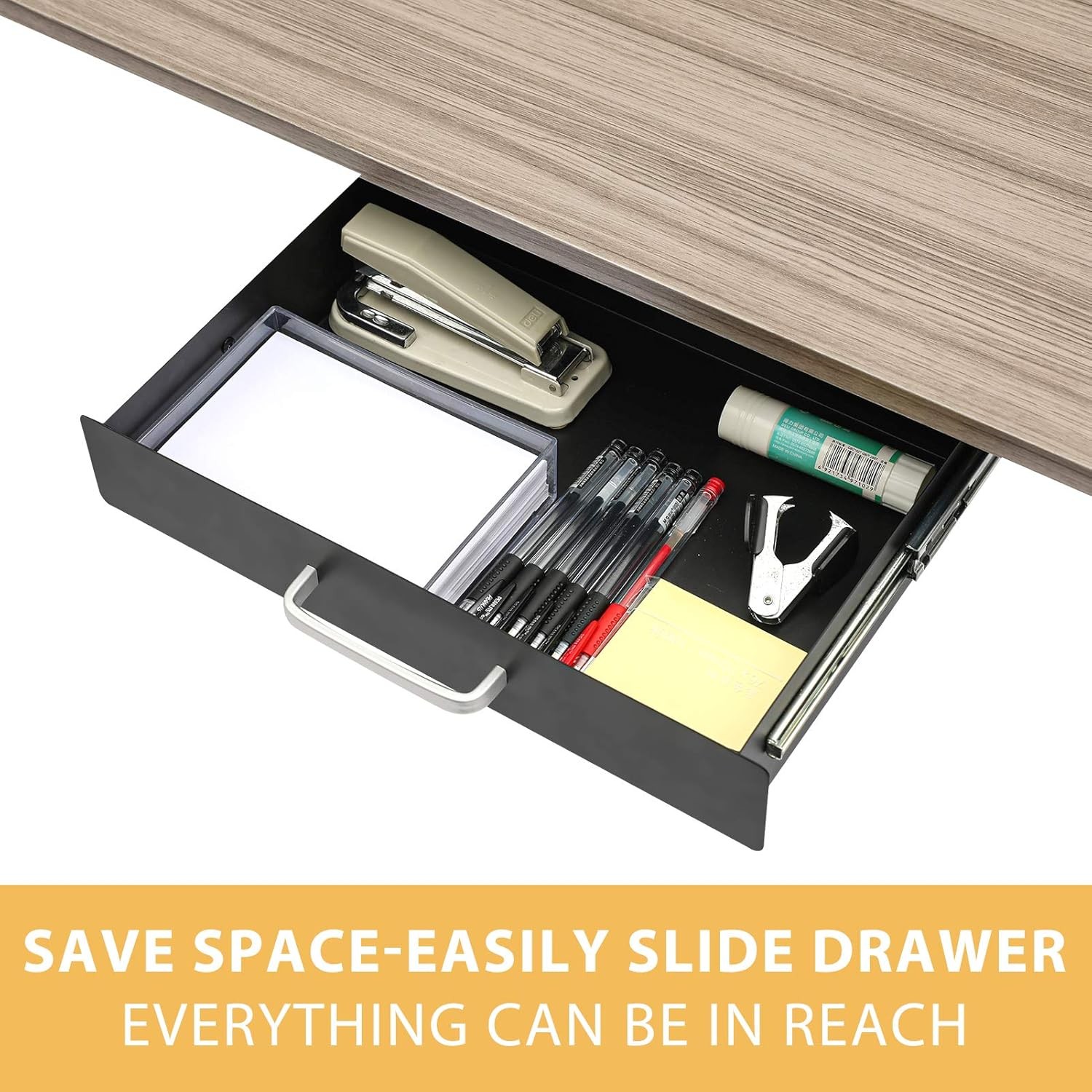 Under Desk Pull Out Drawer Storage Organizer Office Mounted Easy Slide Out