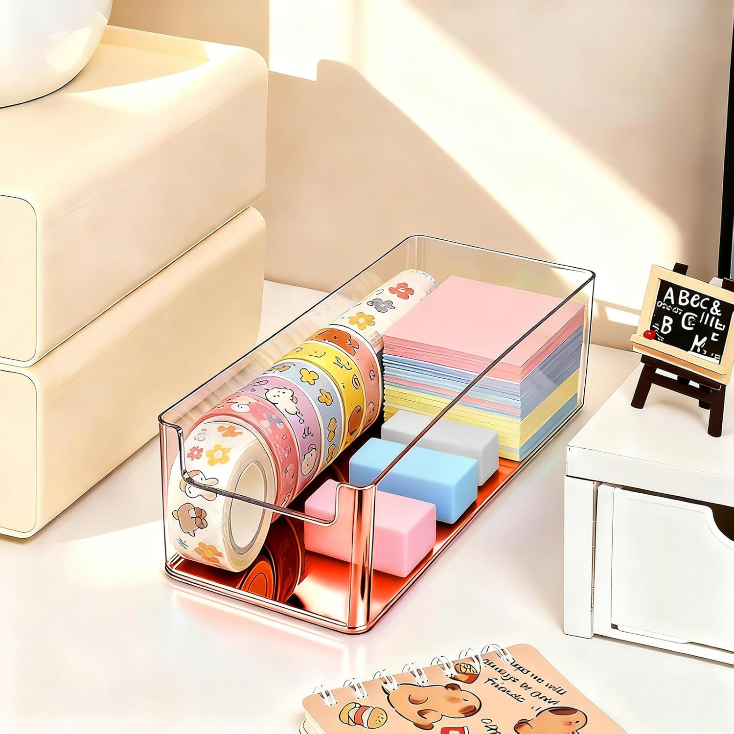3Pcs Plastic Drawer Organizer, 3 Sizes Desk Drawer Divider Organizers and Contai