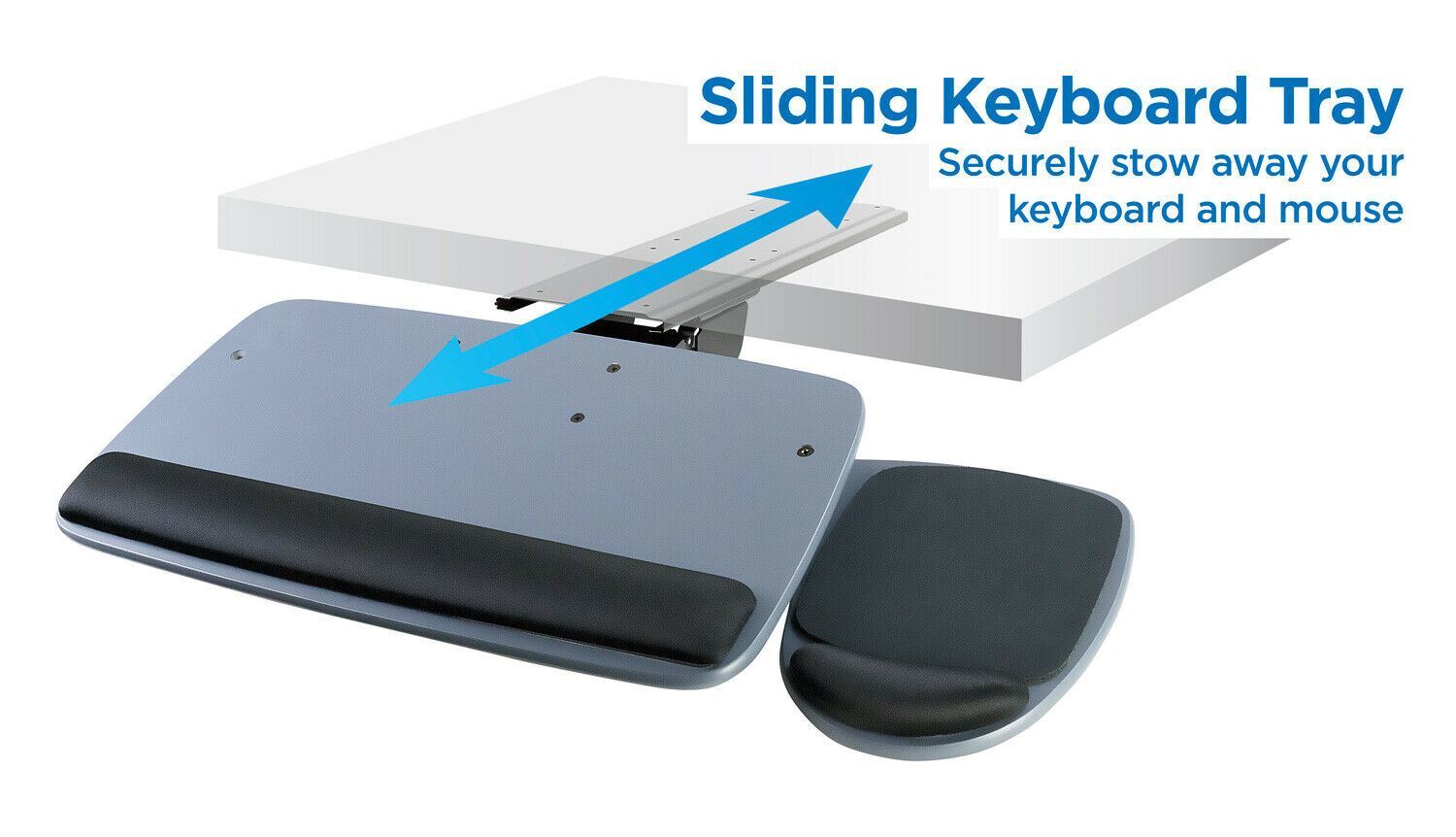 Mount-It! Under Desk Keyboard Tray with Ergonomic Wrist Rest Pad |17.25 Inch