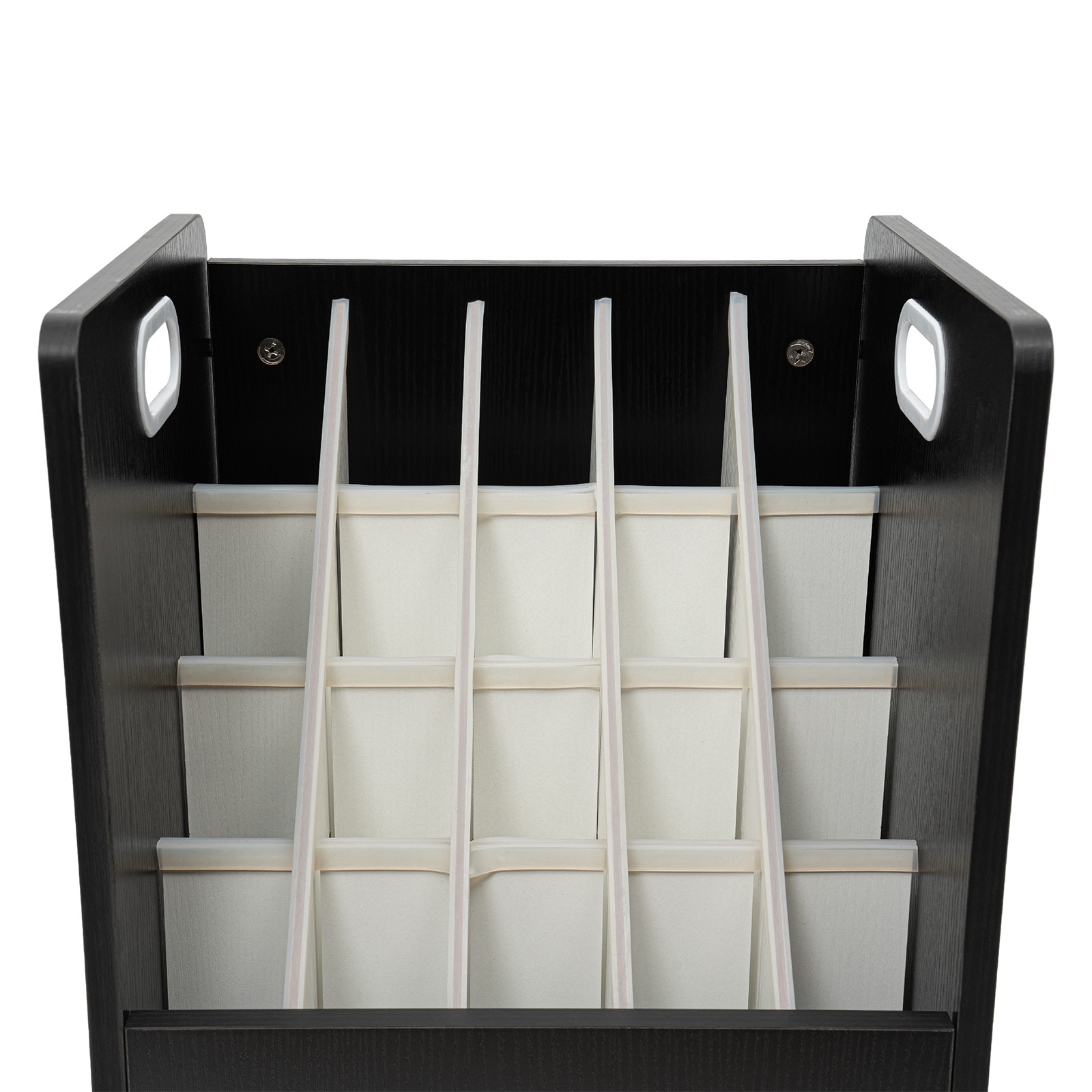 20-Slot Mobile Rolling Blueprint Roll File Cart Modern Document Organizer Black