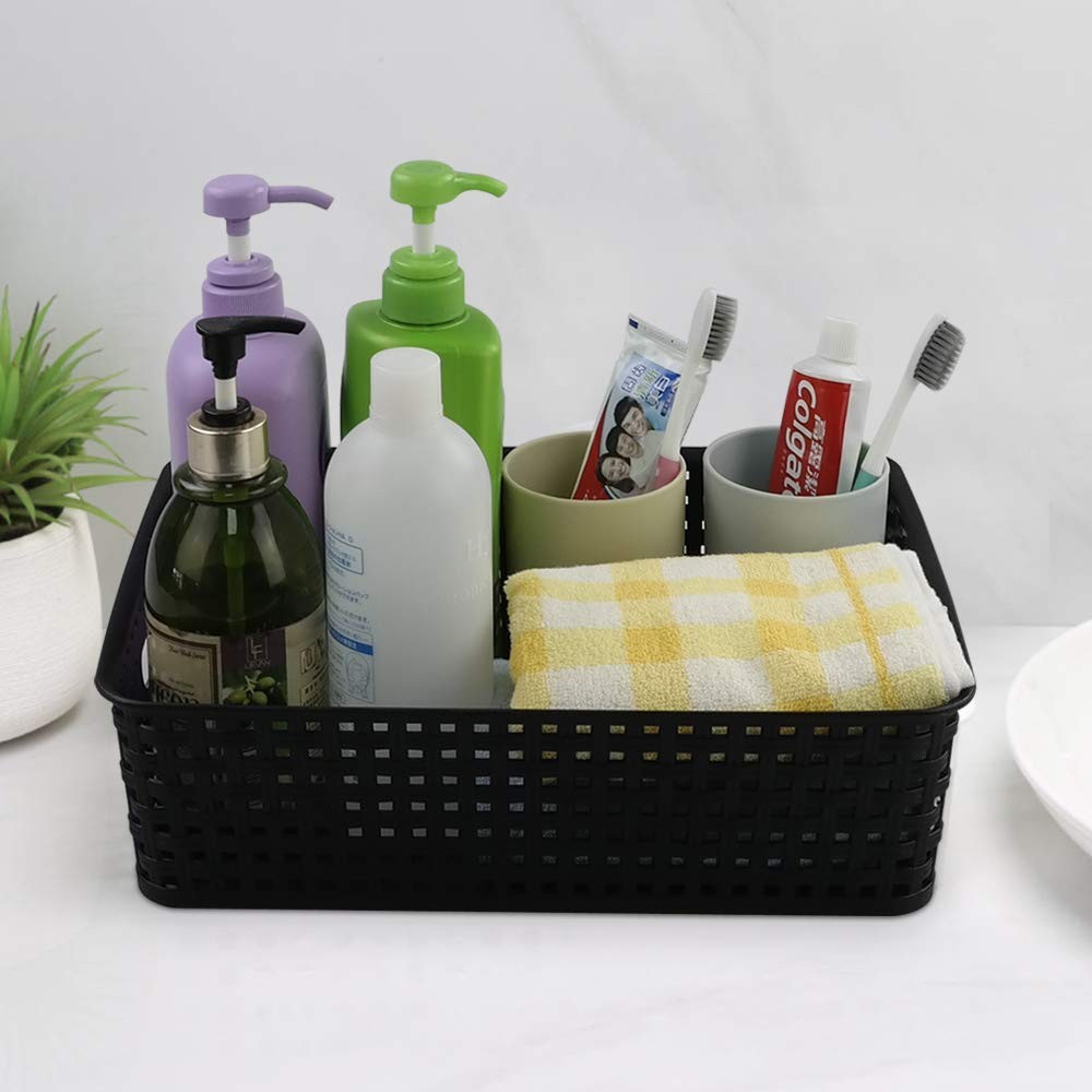 5 PCS Black Plastic Office A4 Basket Tray Desk Storage Organizer Holders
