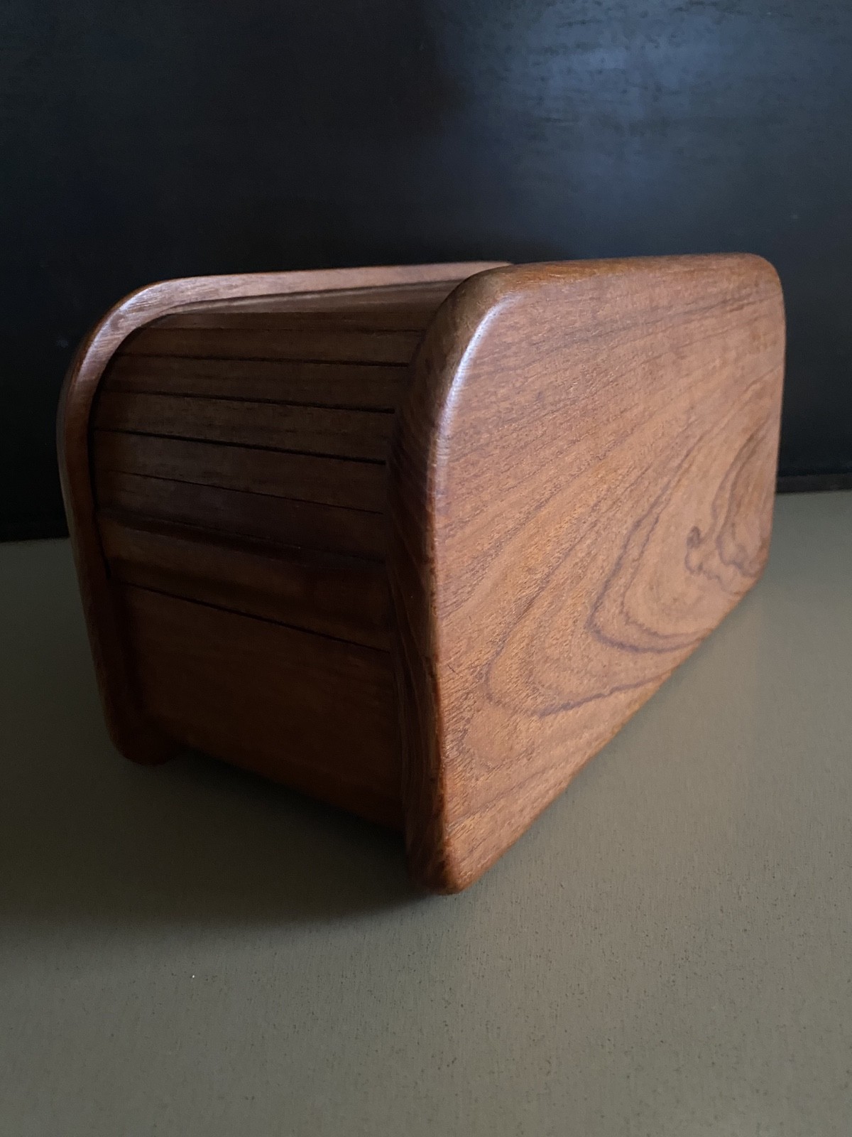 Teak Wood Roll Top Tambora Box from Thailand