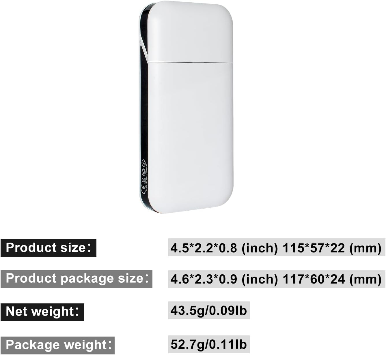 Extra Large Pre-Roll Paper Storage, Simple White Box, 110MM Large Capacity