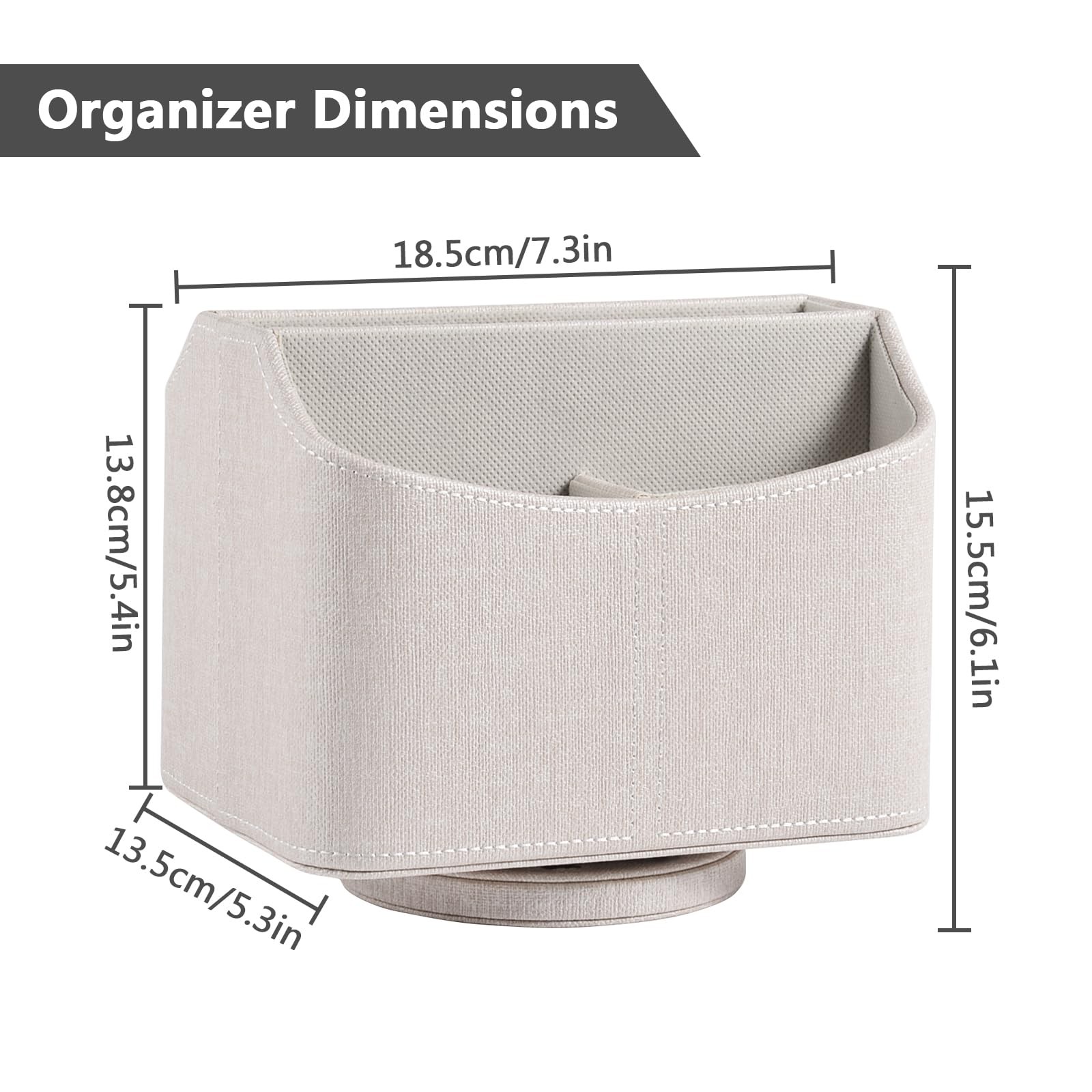 Leather Remote Control Holder 360 Degree Spinning,Desk Rotating Organizer/Cad…