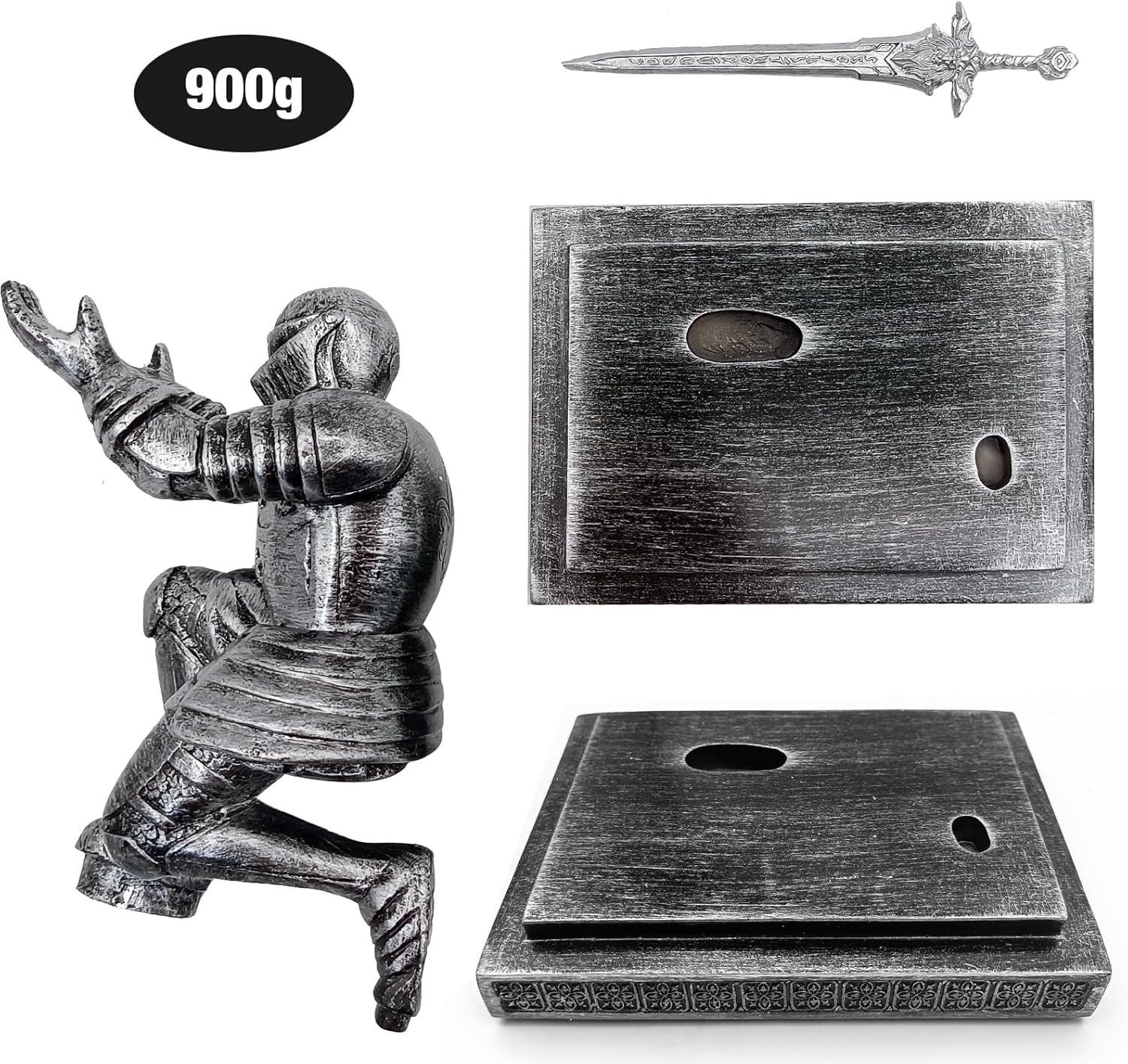 Knight Pen Holder,Knights Pen Stand with Magnet Sword,Executive Pen Stand,Resin