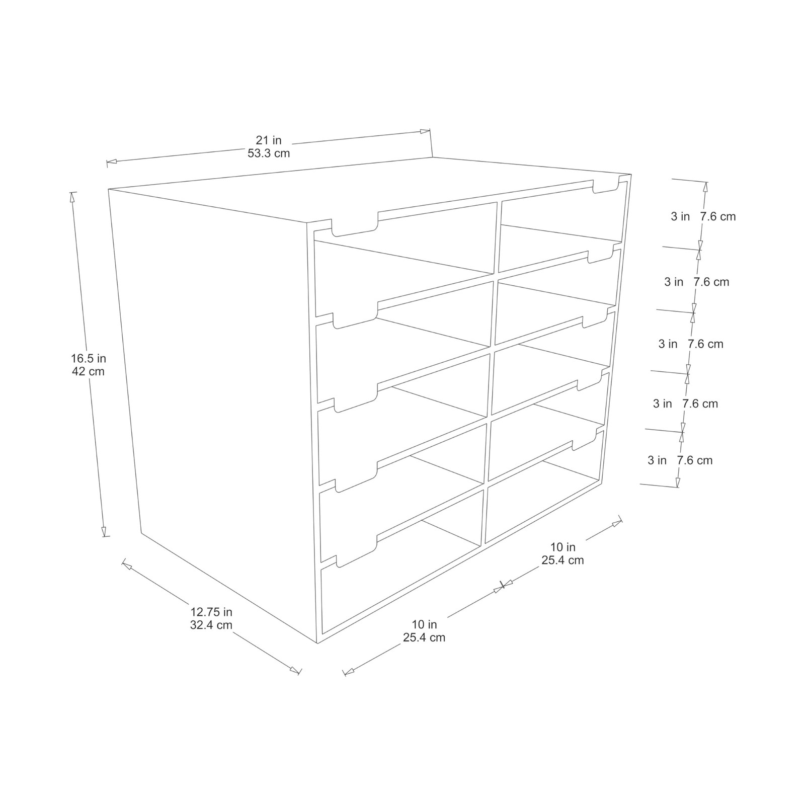 Classroom Keepers Sturdy Cardboard Mailbox, 10-Slot, Blue, 16-5/8″H x 21″ W x…