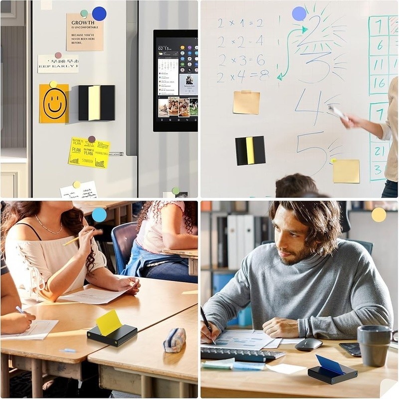 Magnetic Sticky Note Pad Dispenser Desk Organizer Home Office School Use