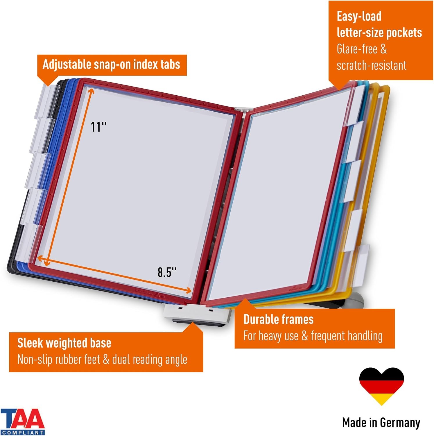 Desktop Reference System W/ 10 Double-Sided Panels Letter-Size 8.5″ x 11″ Inches