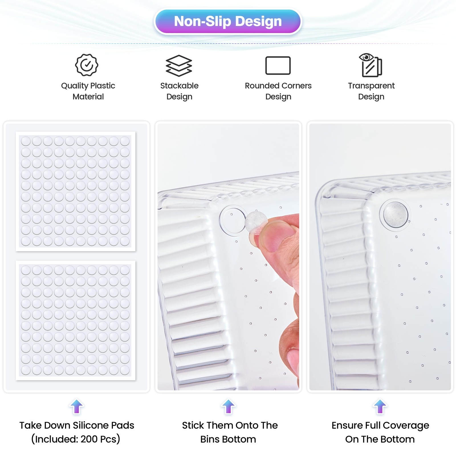 25 PCS Clear Plastic Drawer Organizer Set – 4 Sizes Makeup Organizer Desk Dra…