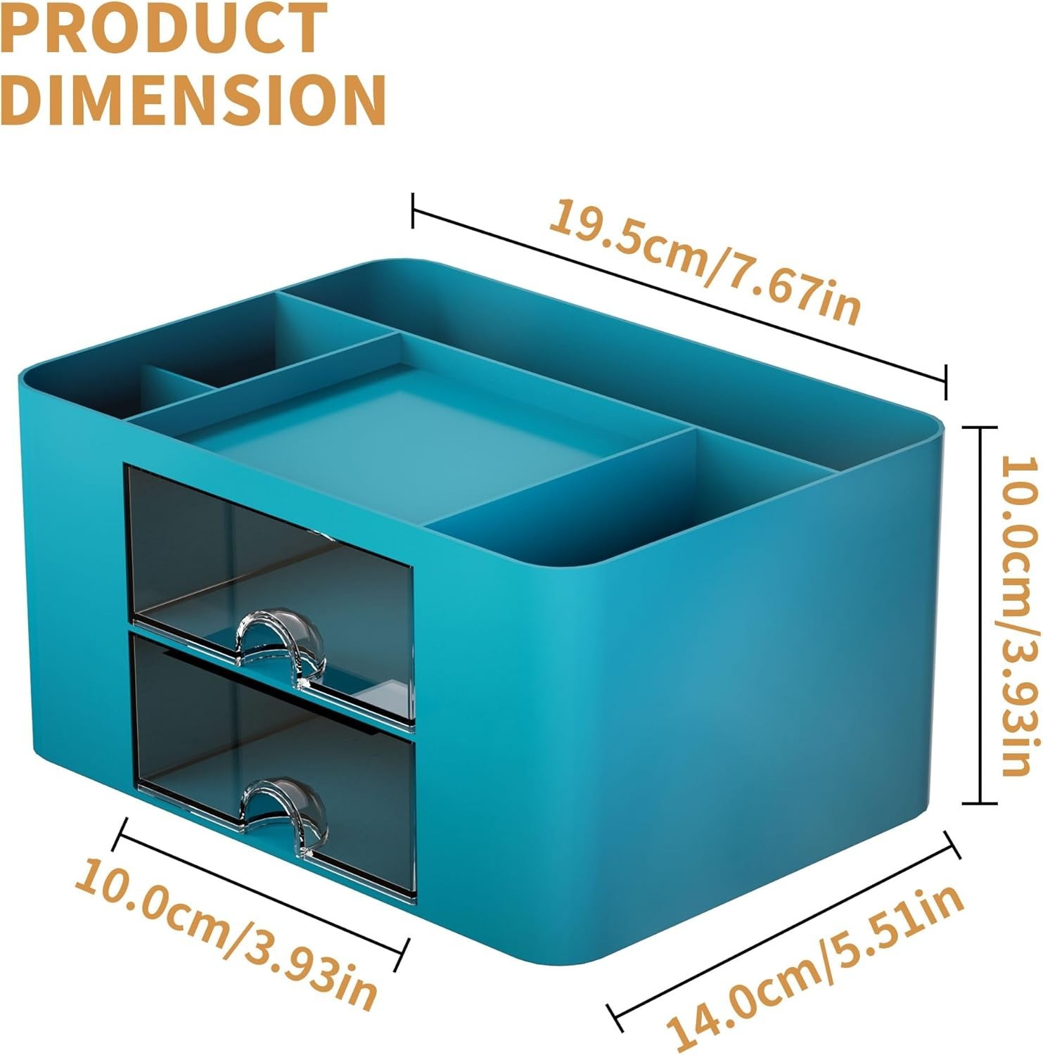 Pen Organizer with 2 Drawer, Multi-Functional Pencil Holder for Desk, Desk Organ