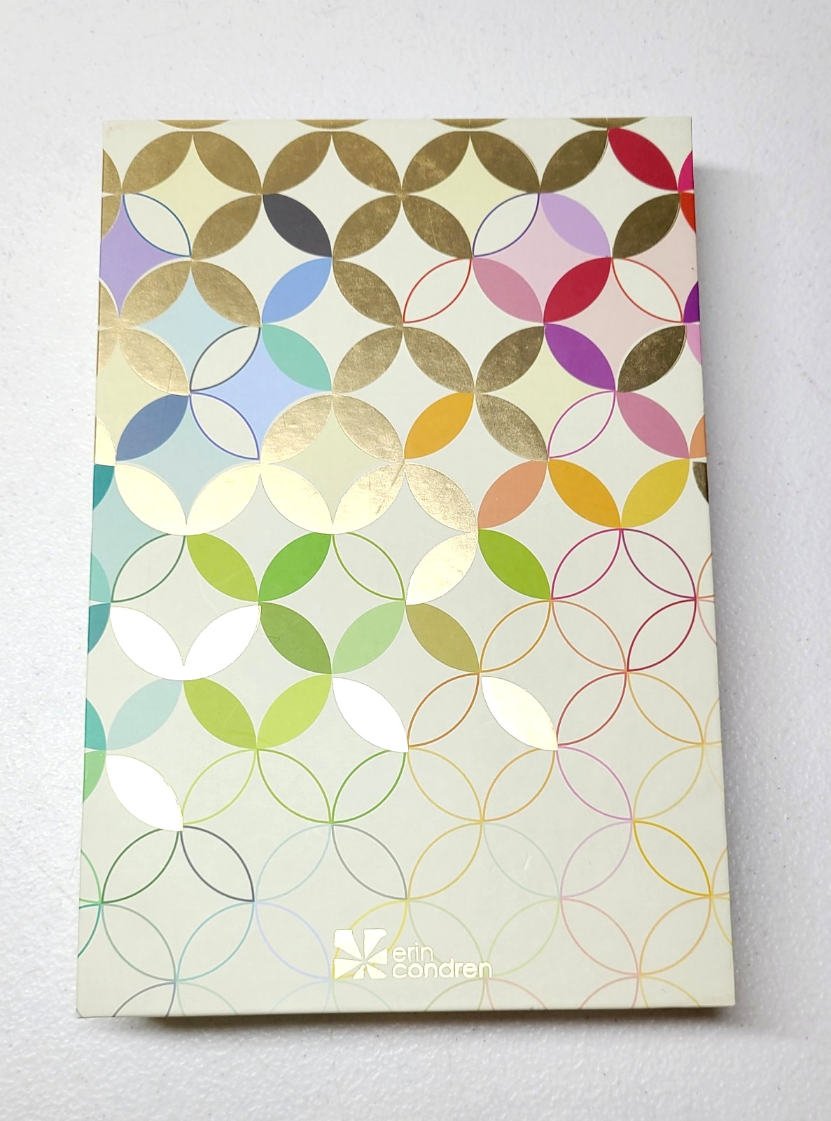 Erin Condren Metallic Mid-Century Circles Stylish Stationery Storage Box NEW