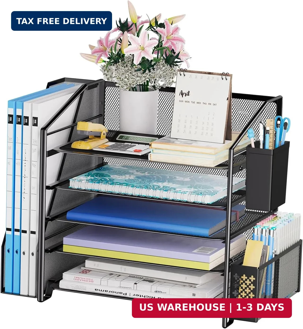 Simple Trending Desk Organizers and Accessories, 5-Tier Desk File Organizer, Pap