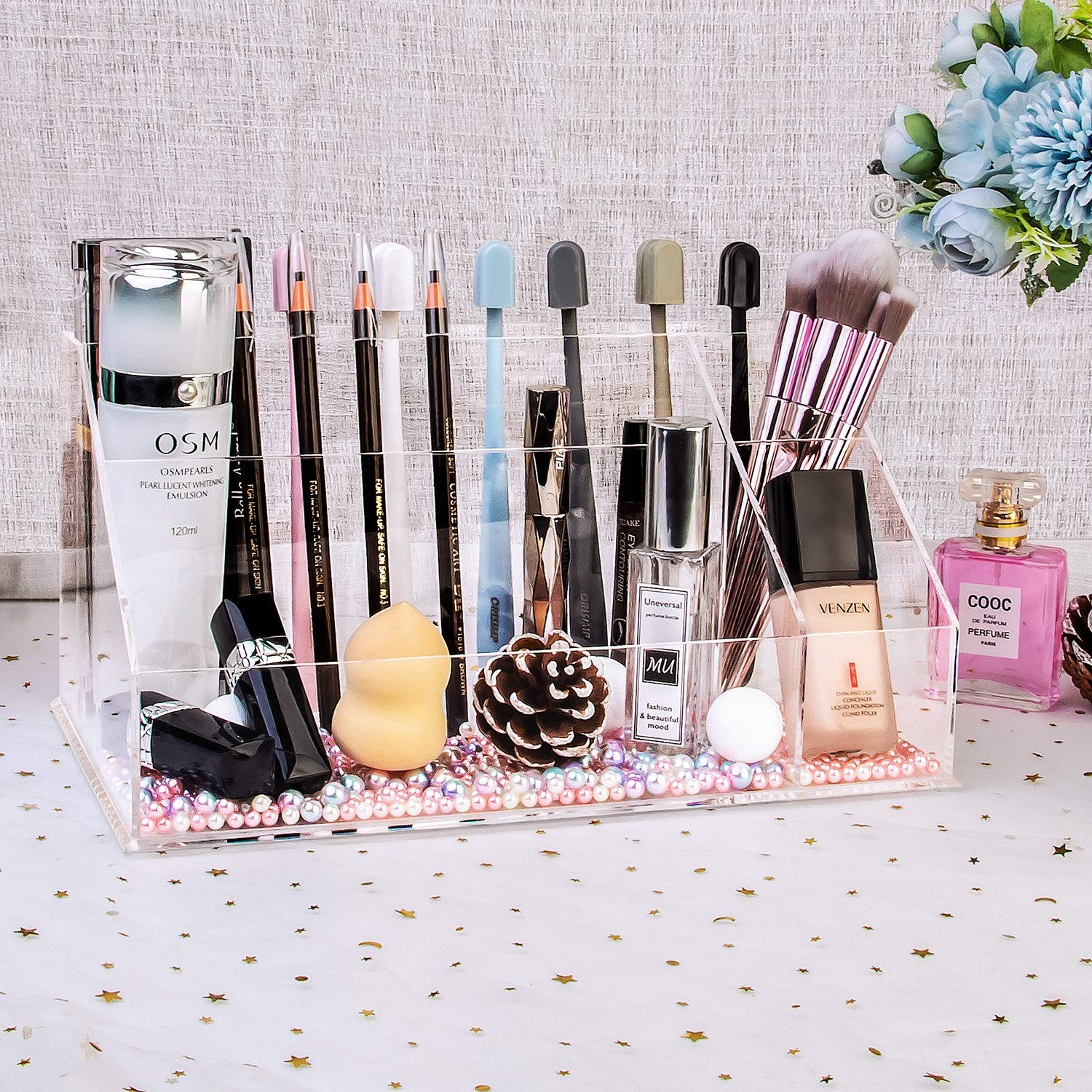 YestBuy Acrylic Desk Organizer, Clear Paper Tray Organizer with