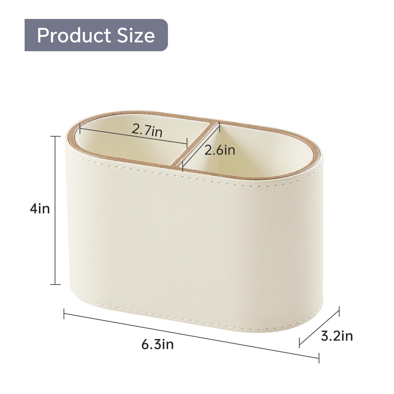 PU Leather Pen Holder for Desk, Small Remote Control Holder Pencil Cup Multif…