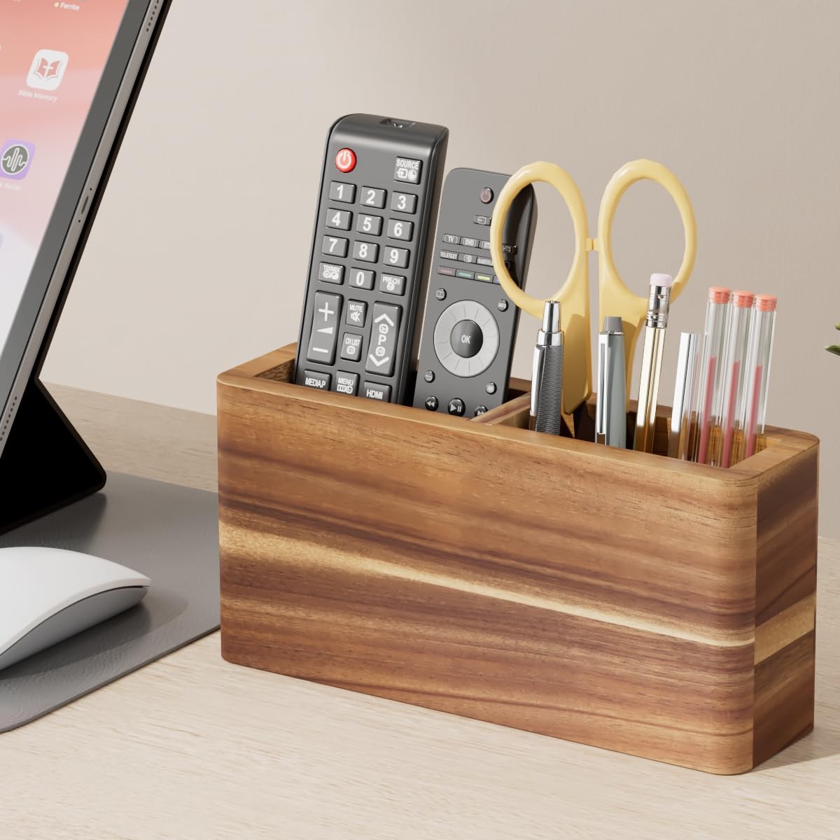 Wood Remote Control Holder Wall Mount, TV Remote Holder for Wall, Remote Cont…
