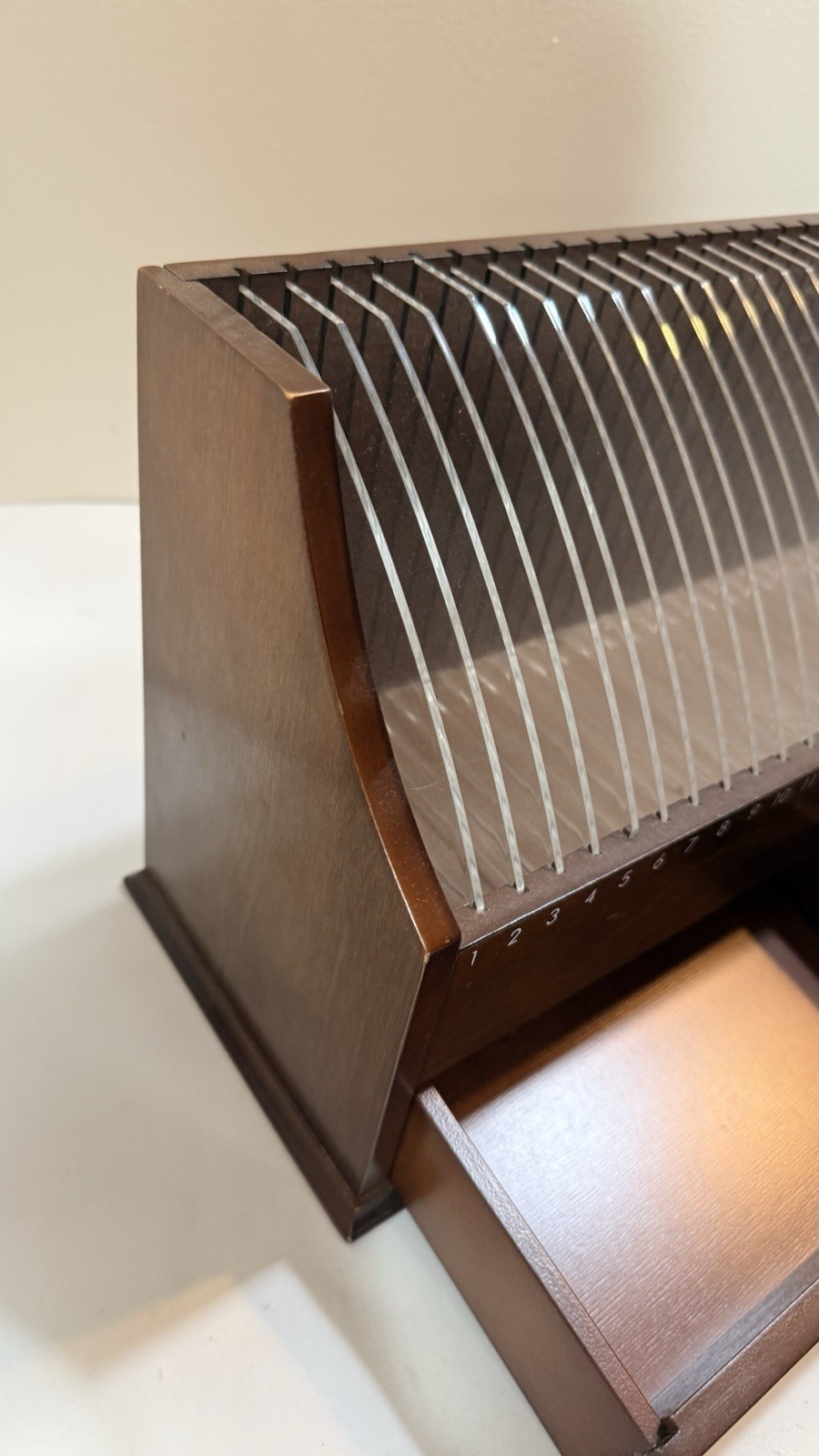 Wooden Desk Organizer With 31 Slots And A Pull Out Drawer