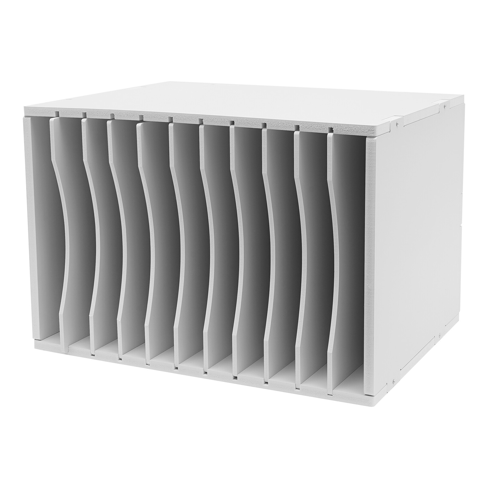 Literature Organizer File Sorter Paper Storage Holder 11 Compartment White