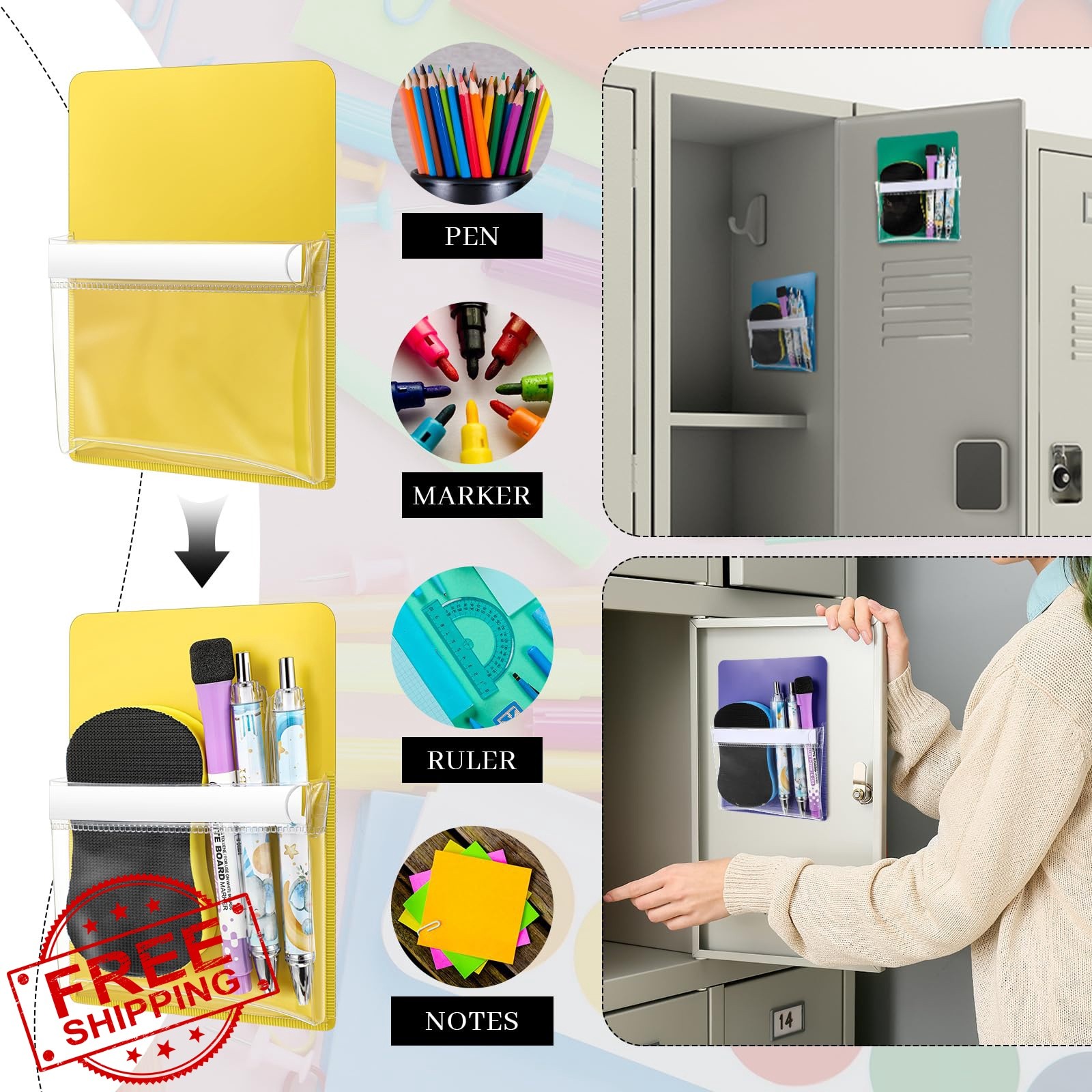 Sherr 6 Pcs Magnetic Pockets Mixed Colors
