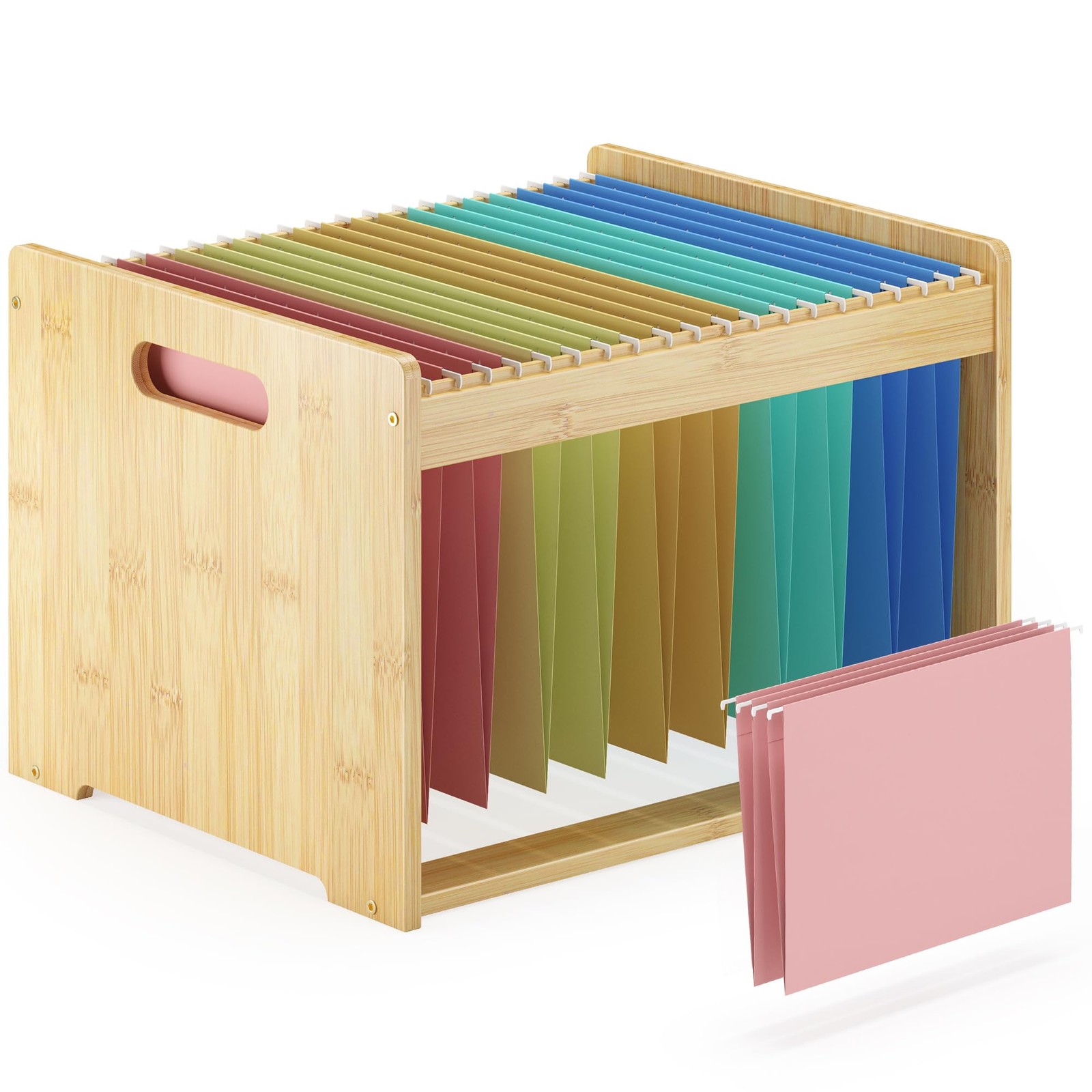 Wisuce Essentials Hanging File Organizer Box for Letter 1 Pack-Basic, Natural
