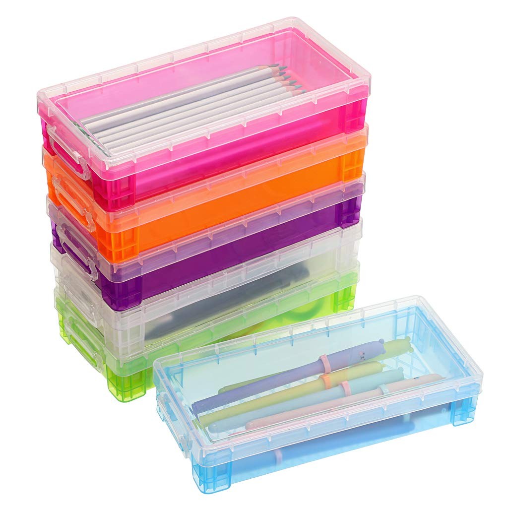 BTSKY Large Capacity Pencil Box, Office Supplies Storage Large, Colorful