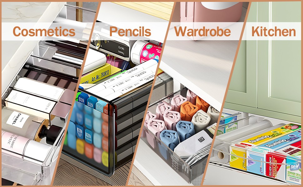 Under Desk Table Drawer Storage Organizer,3 Pack Large & Medium & Small Slide…