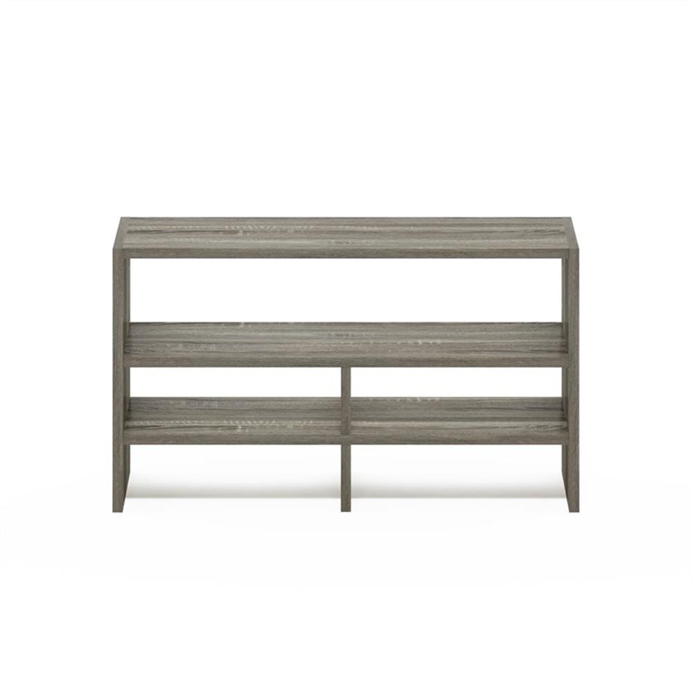 Pemberly Row Desk Top Organizing Shelf Bookcase in French Oak