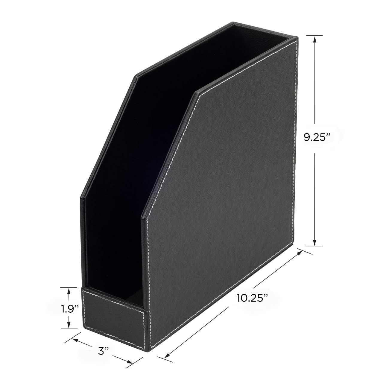 2 PCS Executive Leather Vertical File Folder Holder Office Desk Organizer
