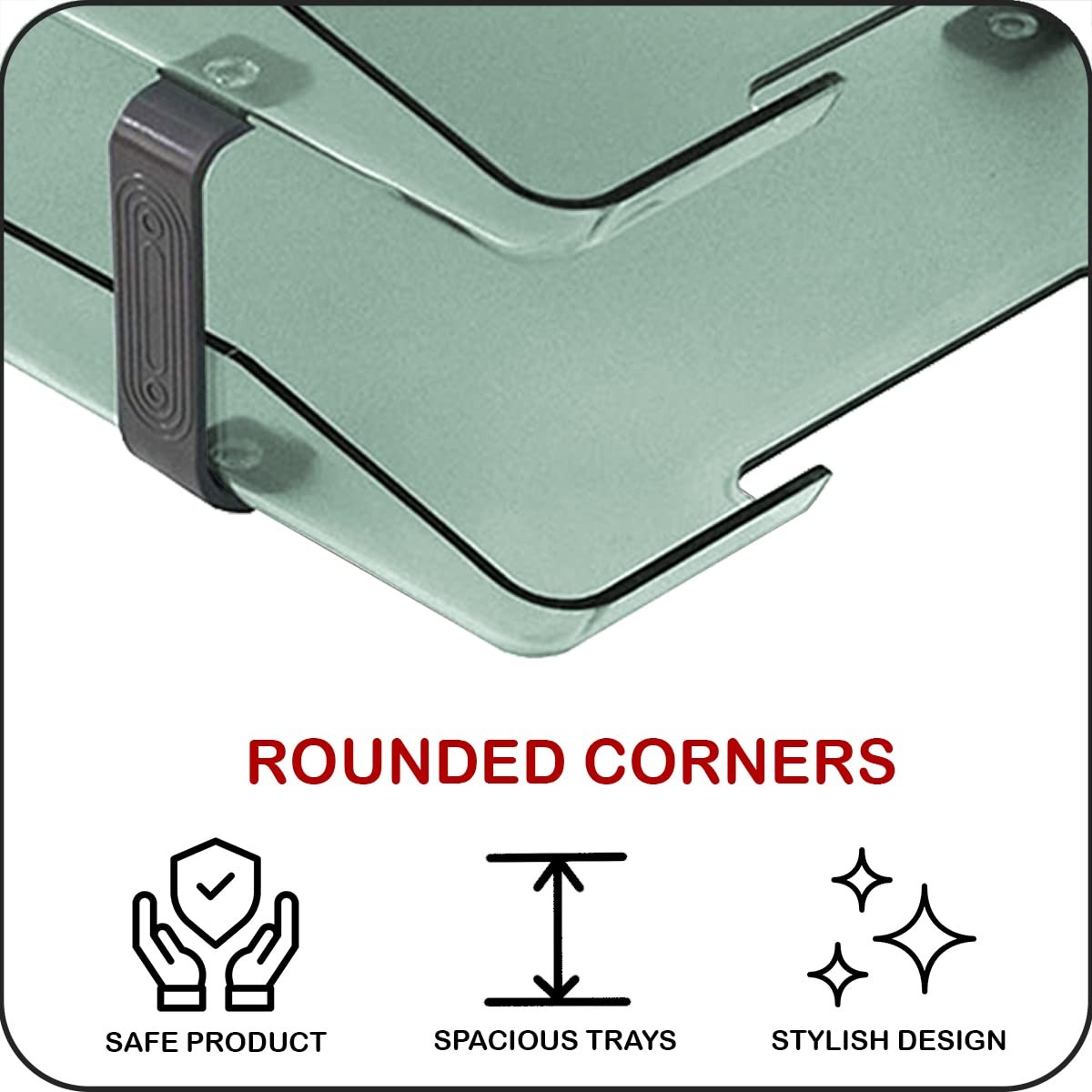 Traditional 3 Tier Letter Tray A4 Size Clear Green Plastic Desk Organizer