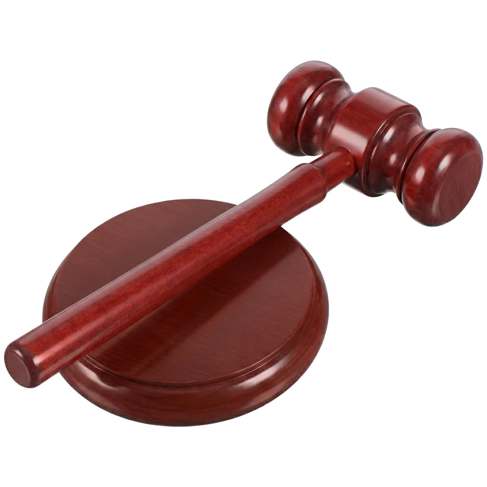 Gavel and Block Set, Wooden for Meetings with Sound Block, Natural Wood