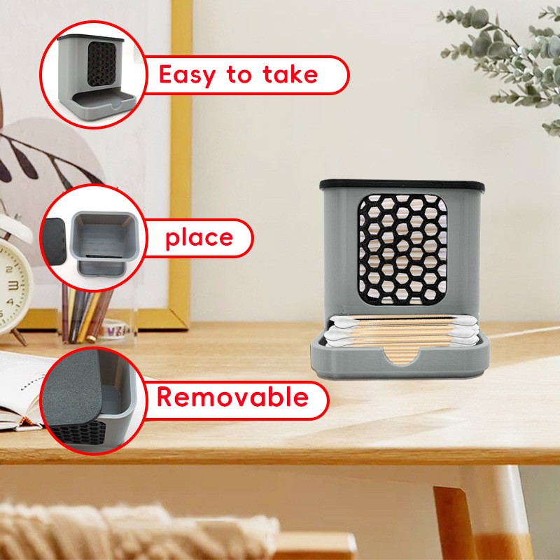 Sleek Space-Saving Lightweight Multipurpose Desktop Honeycomb Cotton Swab Holder