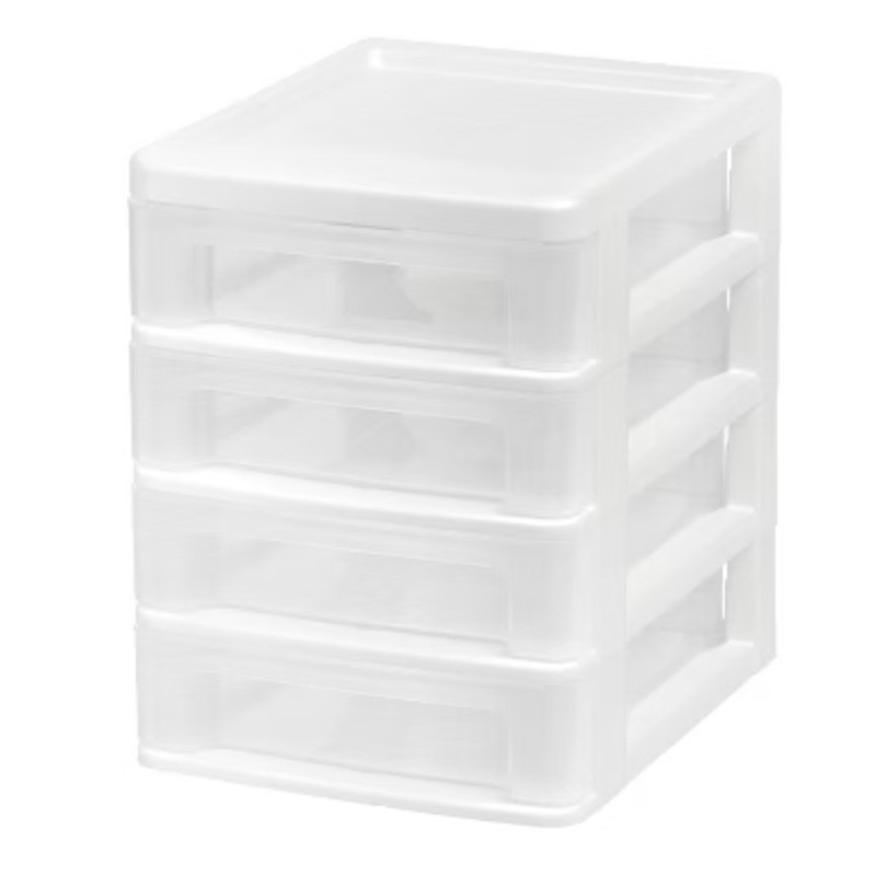 2pk 4 Drawer Desktop Organizer Compact White